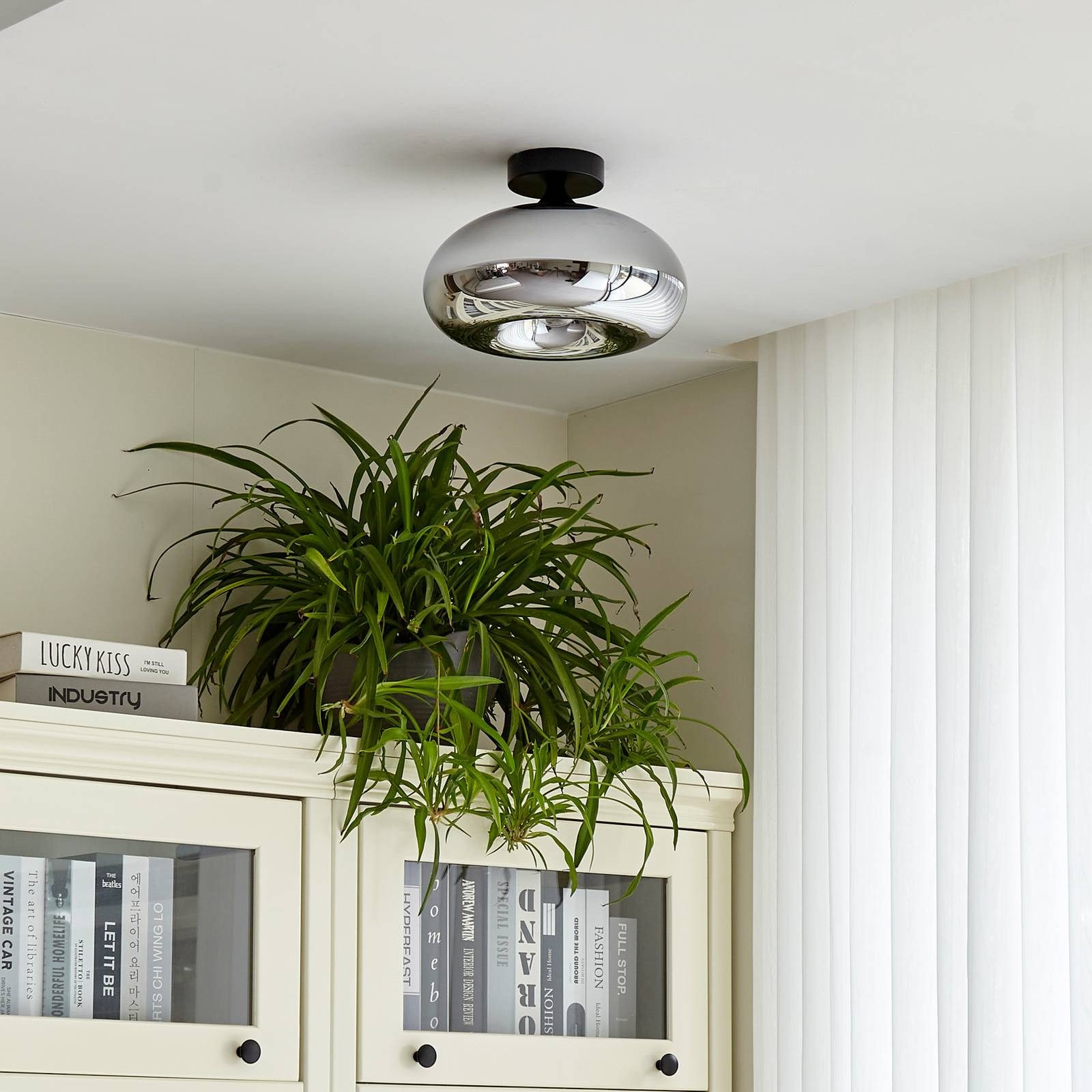 Lindby Deckenleuchten Zehra, Glas Schwarz IP20, 1 x 15 W LED