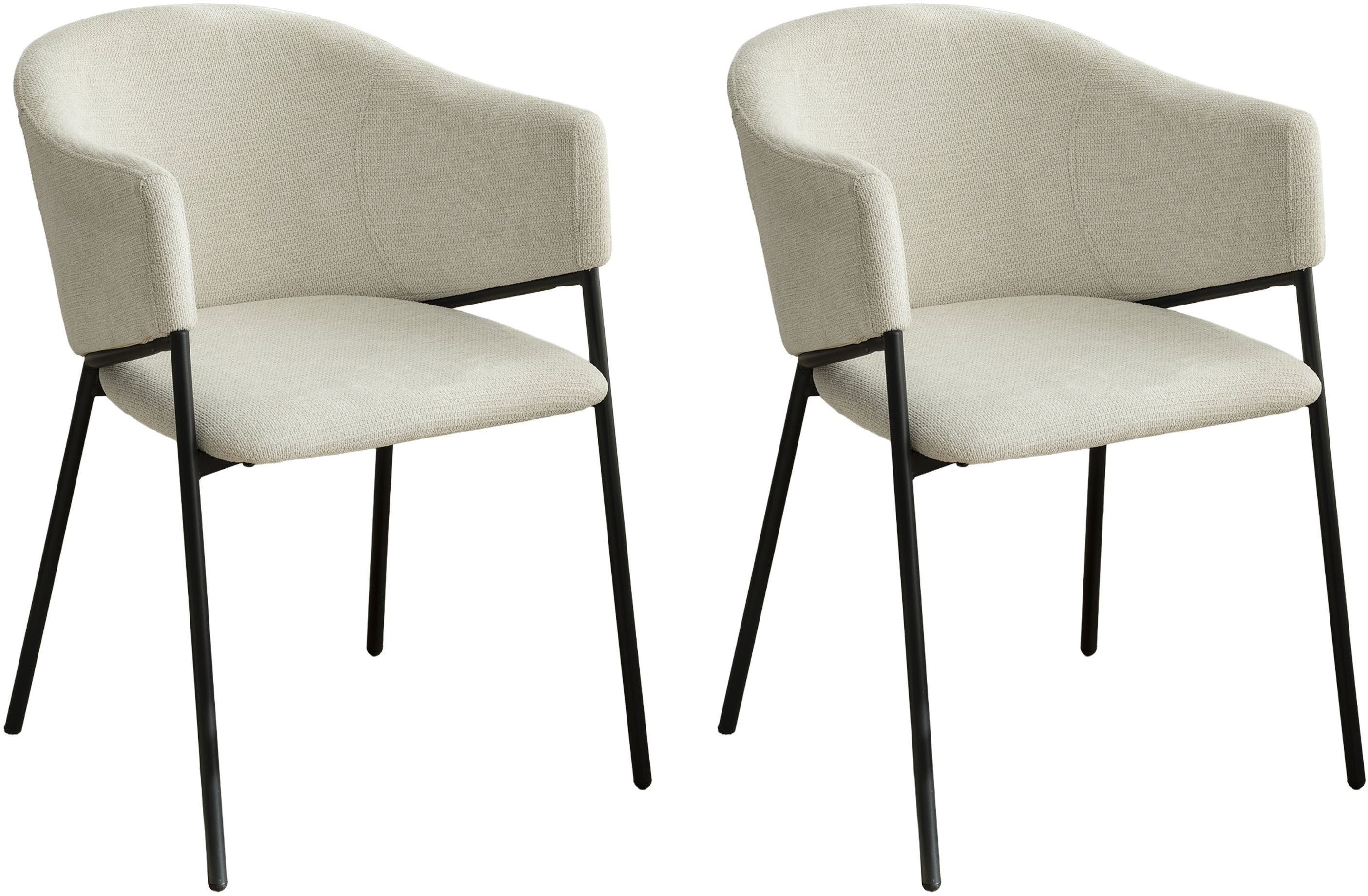 byLIVING Esszimmerstuhl YORK (Set, 2 St), Strukturstoff in beige, bis 110 kg, Schaumstoff, 4-Fußgestell