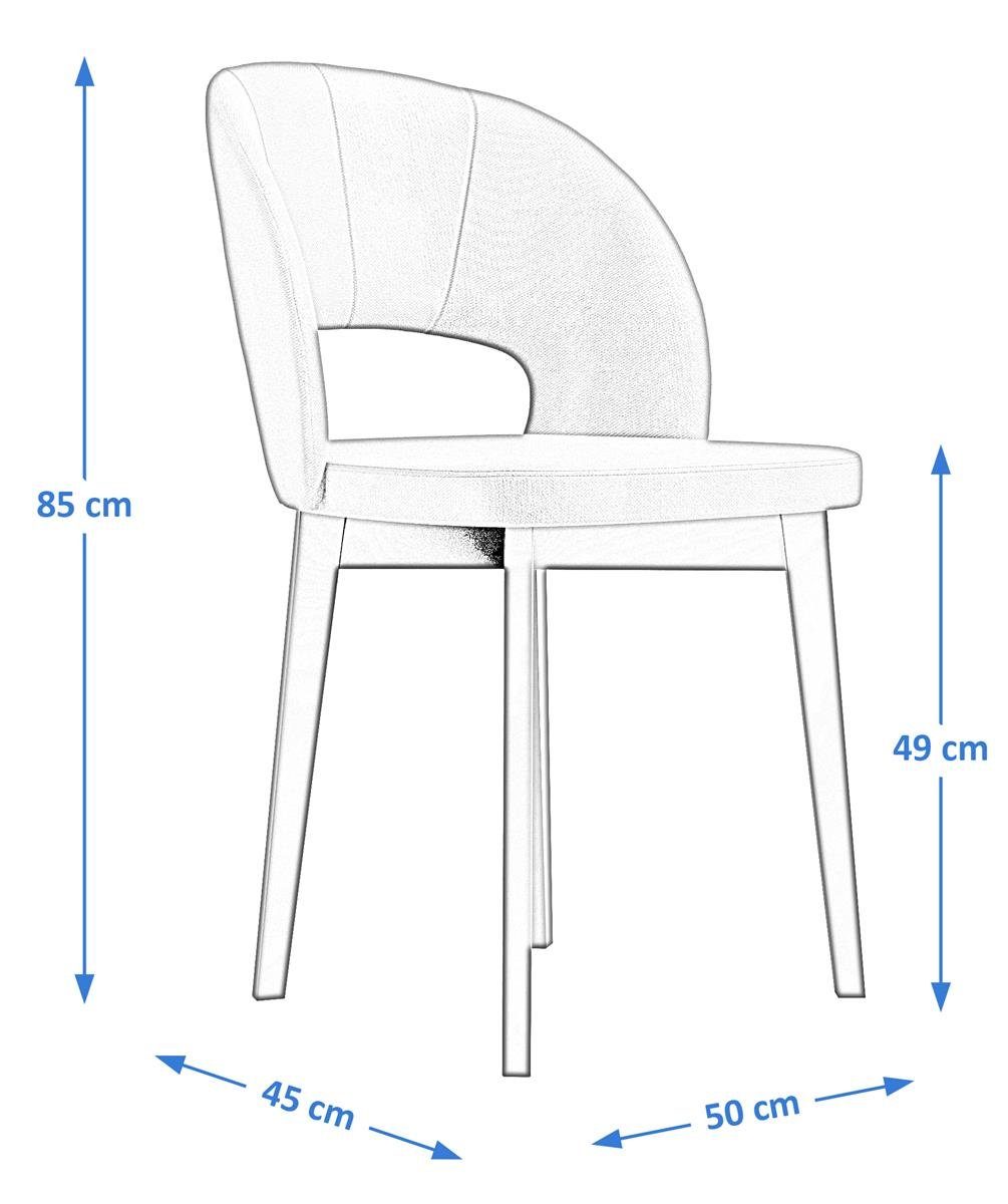 Beautysofa Esszimmerstuhl aus Blau 1 Weiß St), Verona ohne | Schwarz in Armlehne, (riviera Polsterstuhl Schwarz, Buche 81) Farbe, (mit Velours oder Holzbeine