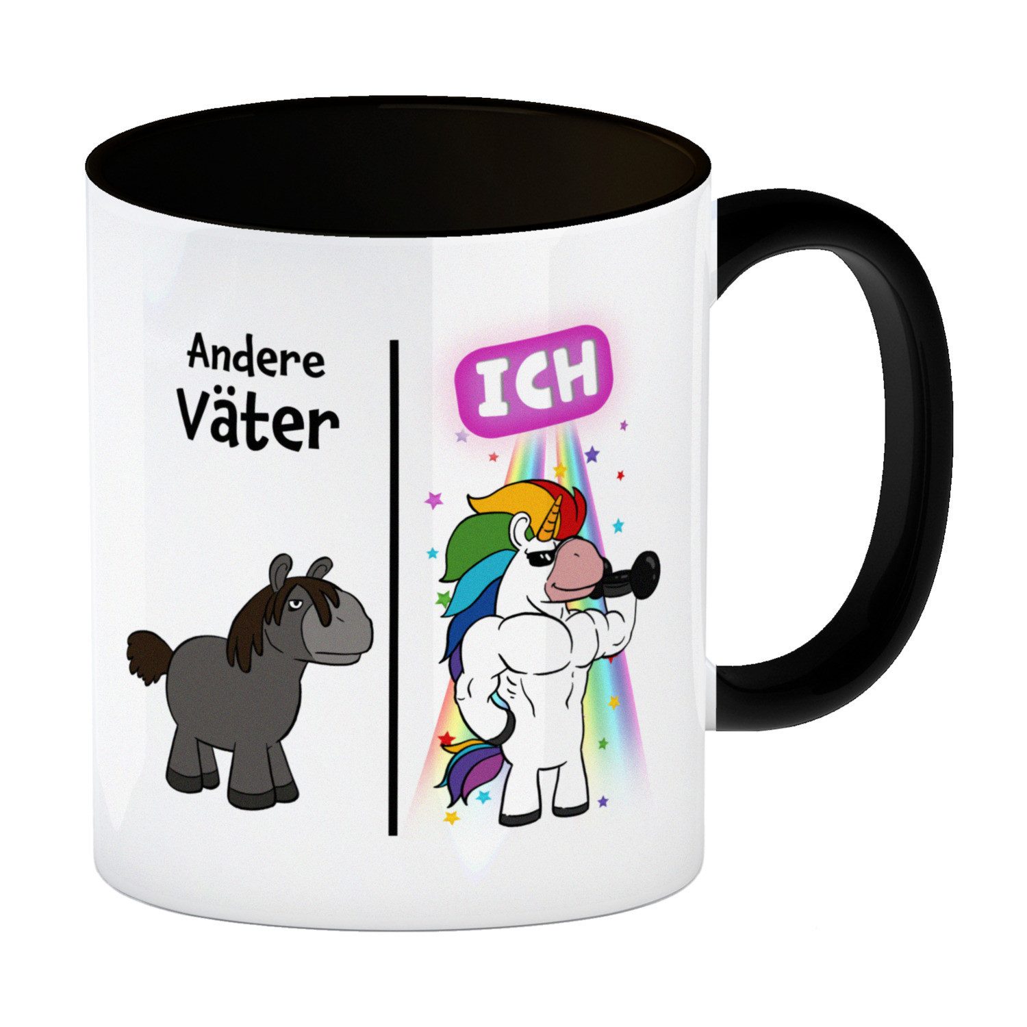 speecheese Tasse Andere Väter ICH Kaffeebecher in schwarz zum Vatertag mit coolem