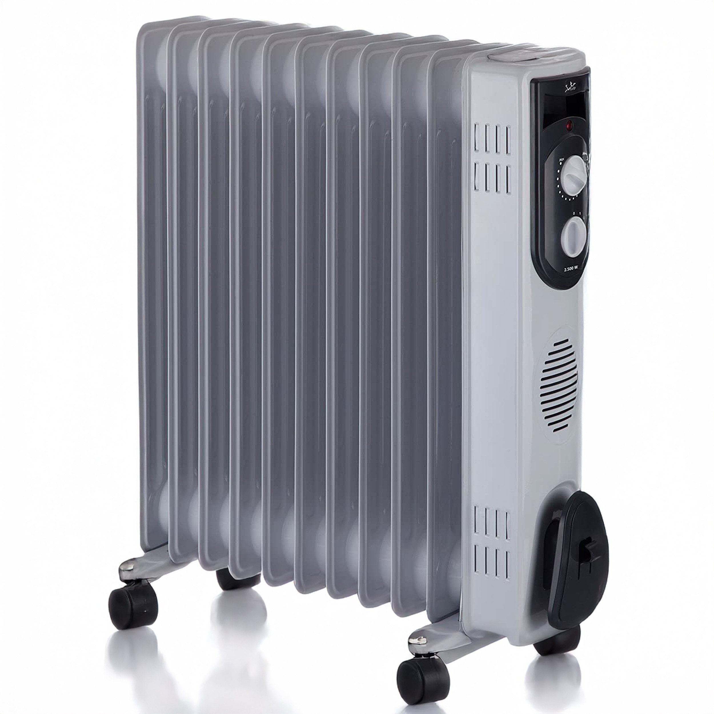 Jata Heizkörper Sparsamer Ölradiator JATA R111 – 2500 W Elektroheizung mit Thermostat, mobile Elektroheizung mit 3 Heizstufen, Thermostat einstellbar