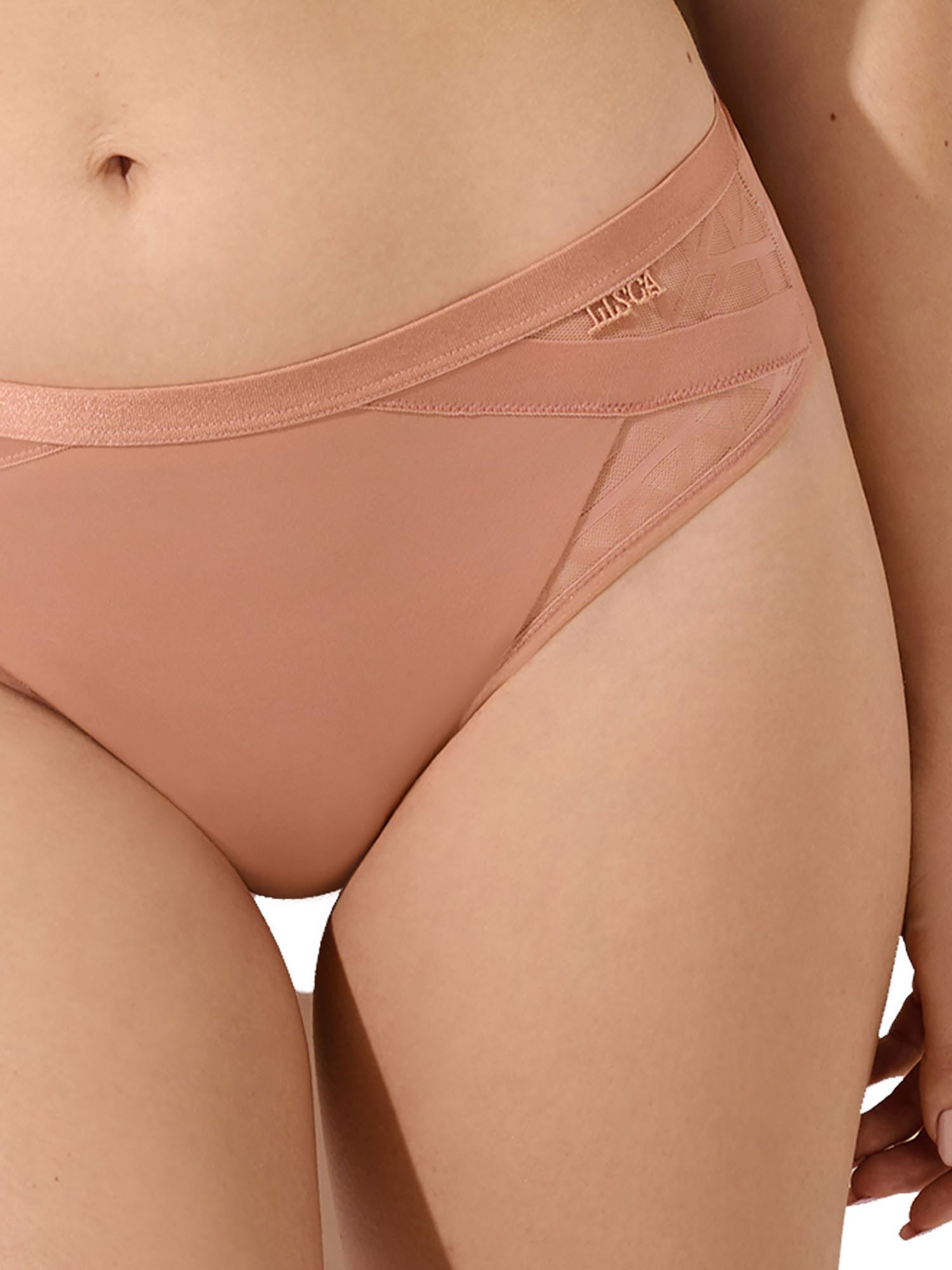 Lisca String 2er Pack Brasilslip Opal (Packung, 2-St) verspielter halbtransparenter Tüll, flache Abschlüsse, Komfortbund