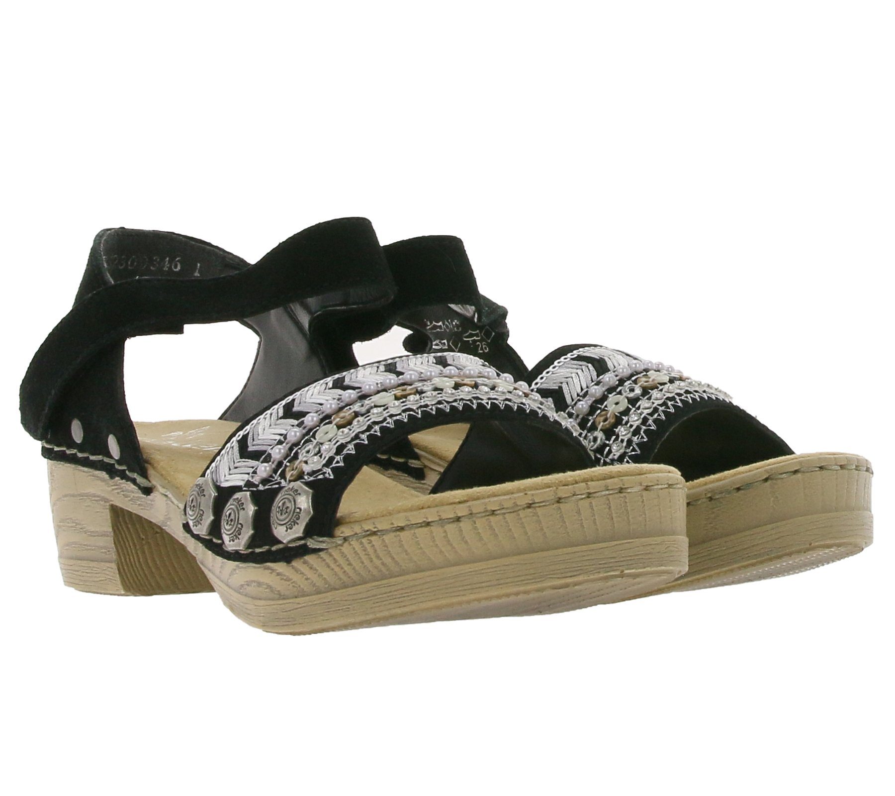 Rieker Rieker Absatz Sandalette Modische Damen Sandalen Mit Echtleder Anteil Sommer Schuhe Schwarz Sandale Online Kaufen Otto