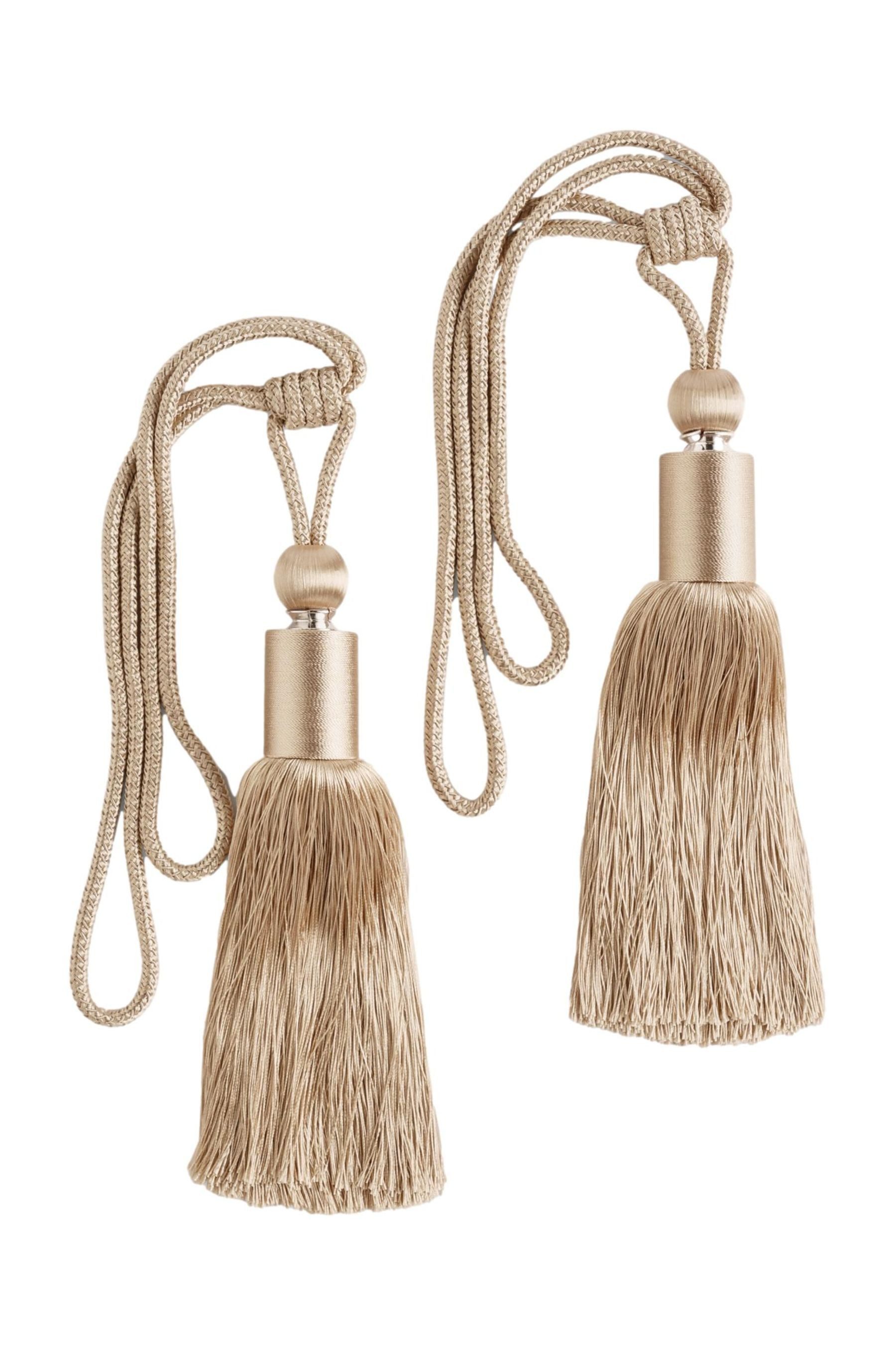 Next Raffhalter Set mit 2 großen Raffhaltern mit Zierquasten