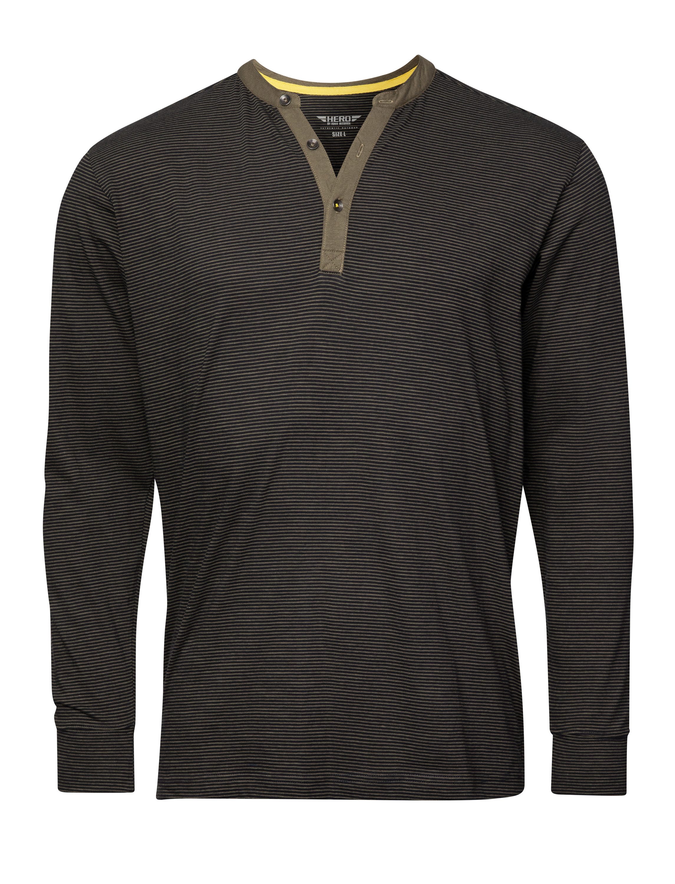 Businessshirt HANO Workwear Longsleeve Henley-Shirt
