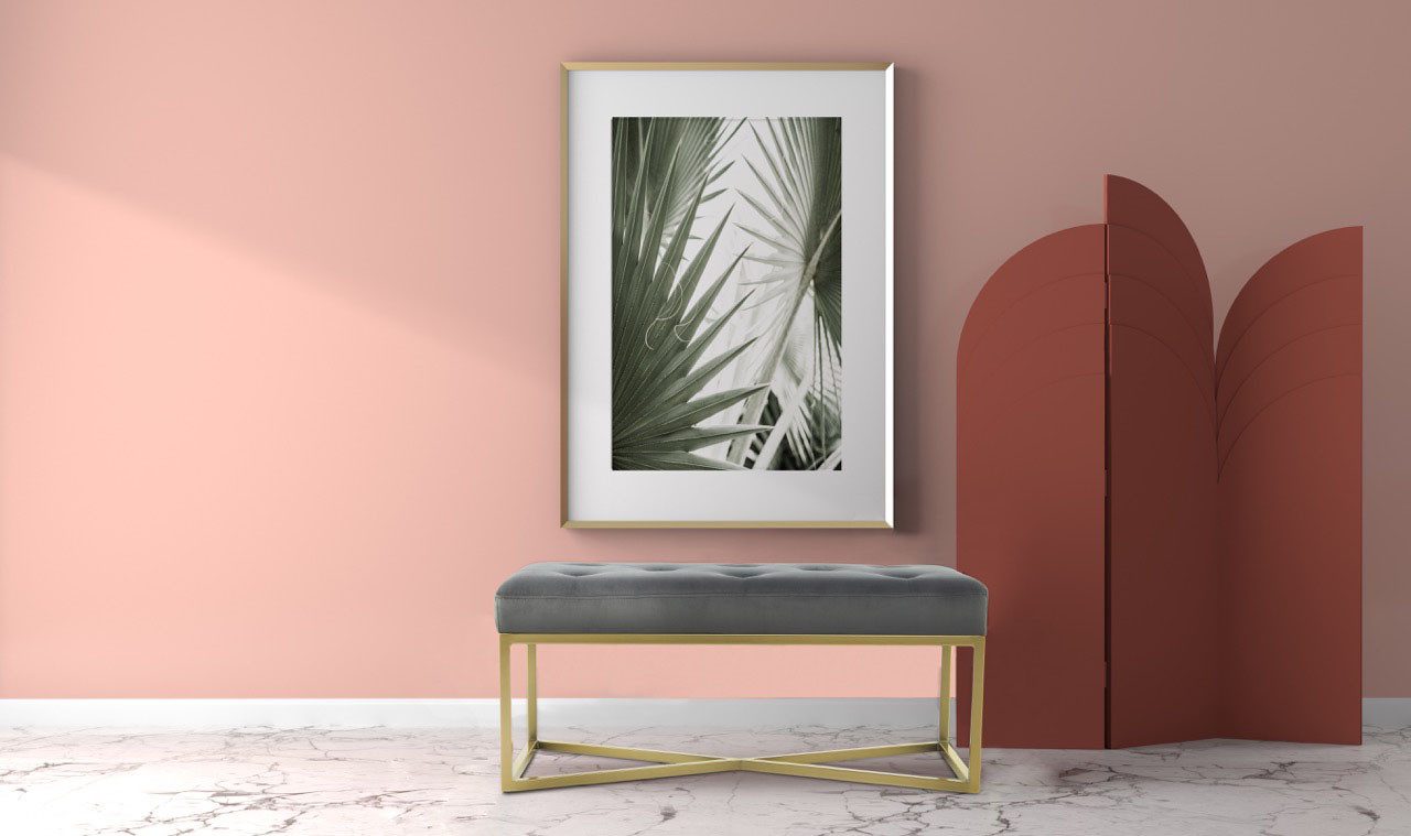 Kayoom Sitzbank Diaz 125, Edler Touch durch goldenes Gestell,Bietet mehrere Sitzplätze (1-St), samtweich, gesteppt, mit Zierknöpfen, Hochwertiger Samtbezug