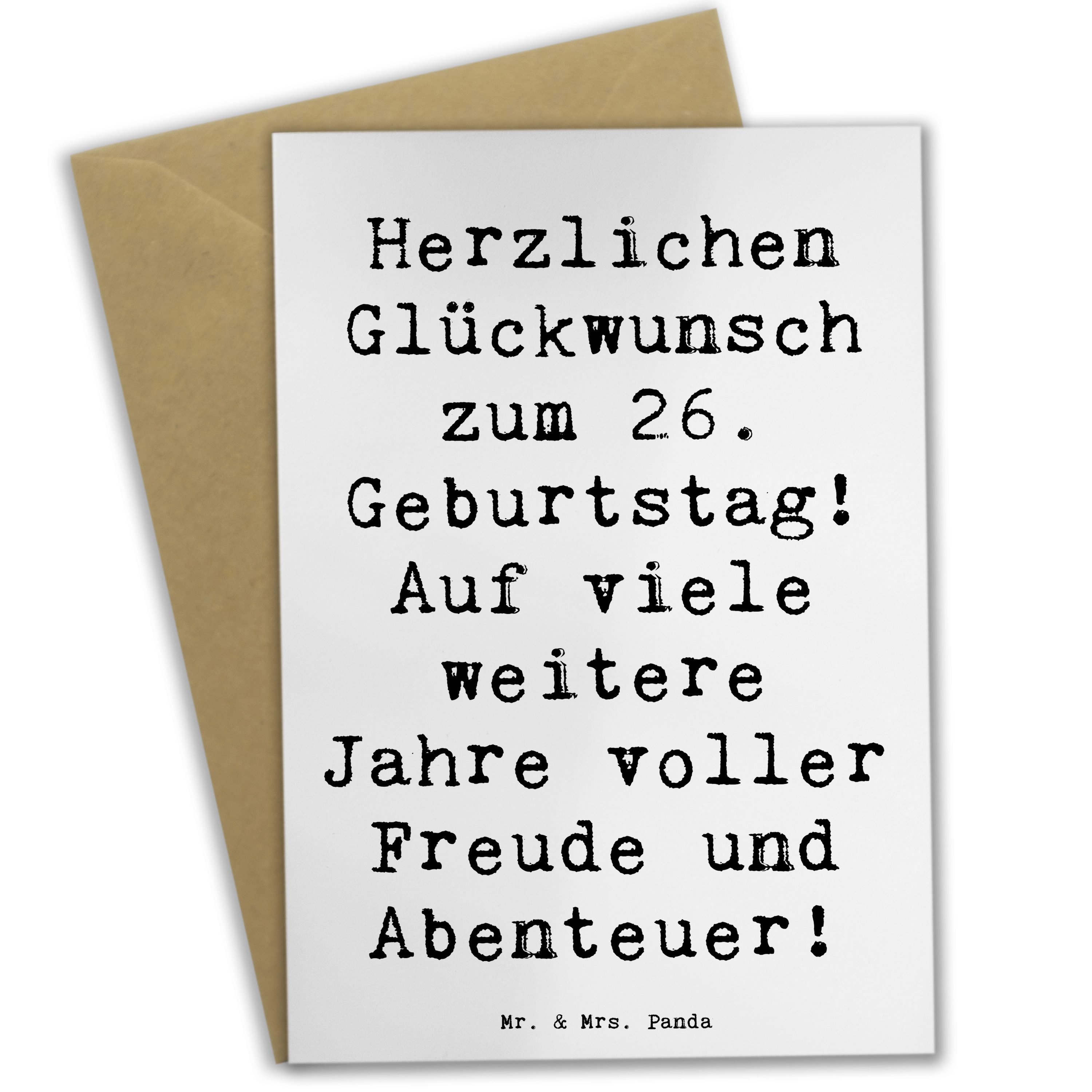Grußkarte Spruch 26. Geburtstag - Weiß - Geschenk, Inspiration, Geburtstagskart