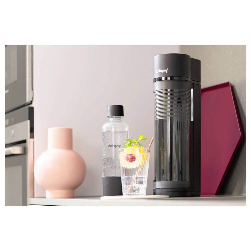 Sodapop Wassersprudler Logan matt schwarz inkl. 3 Flaschen OHNE CO² Zylinder