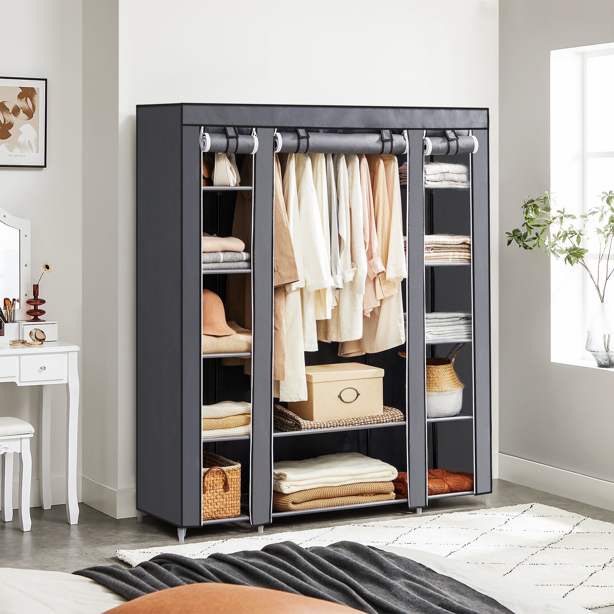 SONGMICS Kleiderschrank 2 Set, Stoffschrank Set, günstig online kaufen
