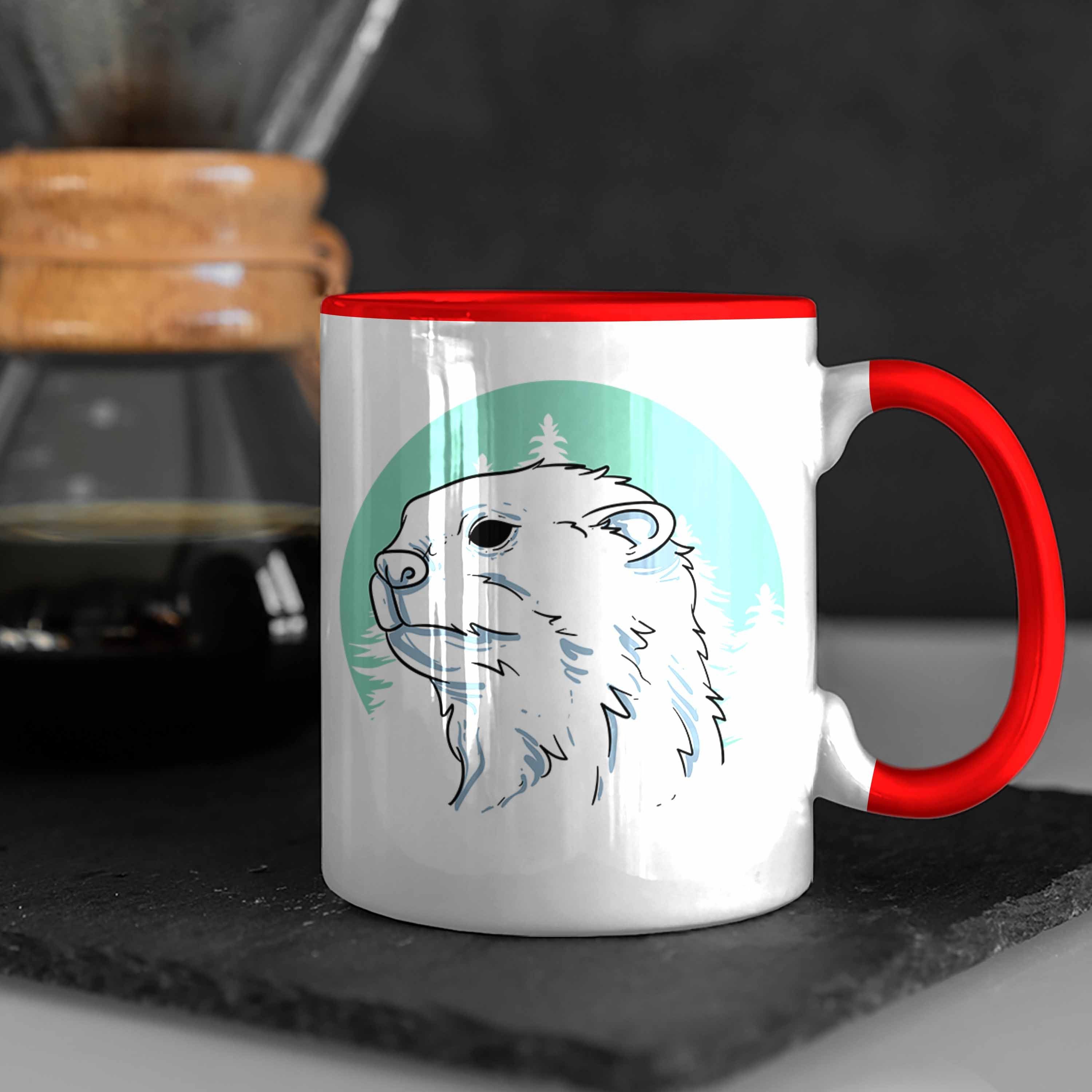 Tasse Tasse Geschenk Otter-Liebhaber Rot Geburtstag Otter Natur Trendation Geschenkidee