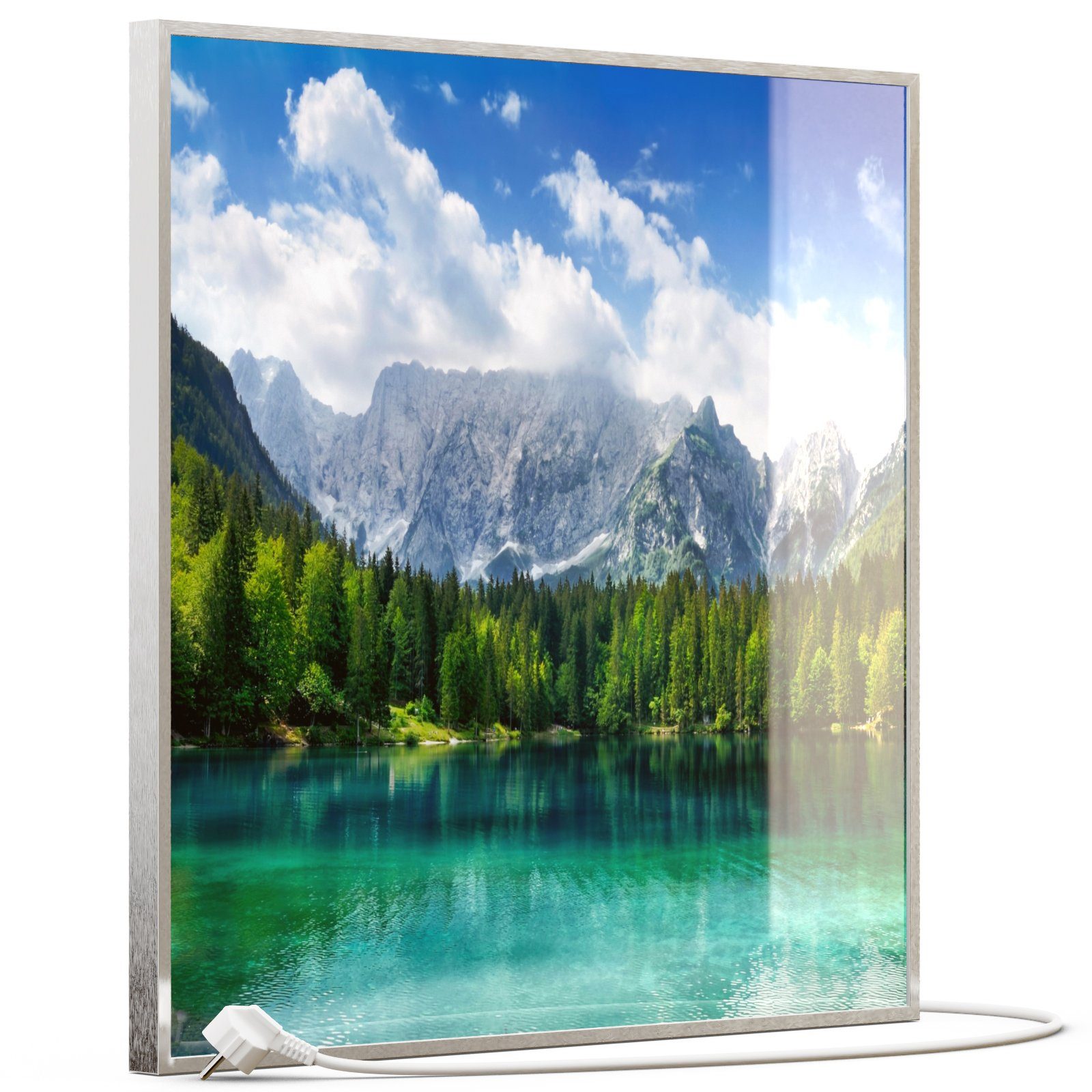 STEINFELD Heizsysteme Infrarotheizung, Glas Bild 350W-1200W, Inklusive Thermostat, 057 türkisfarbener See