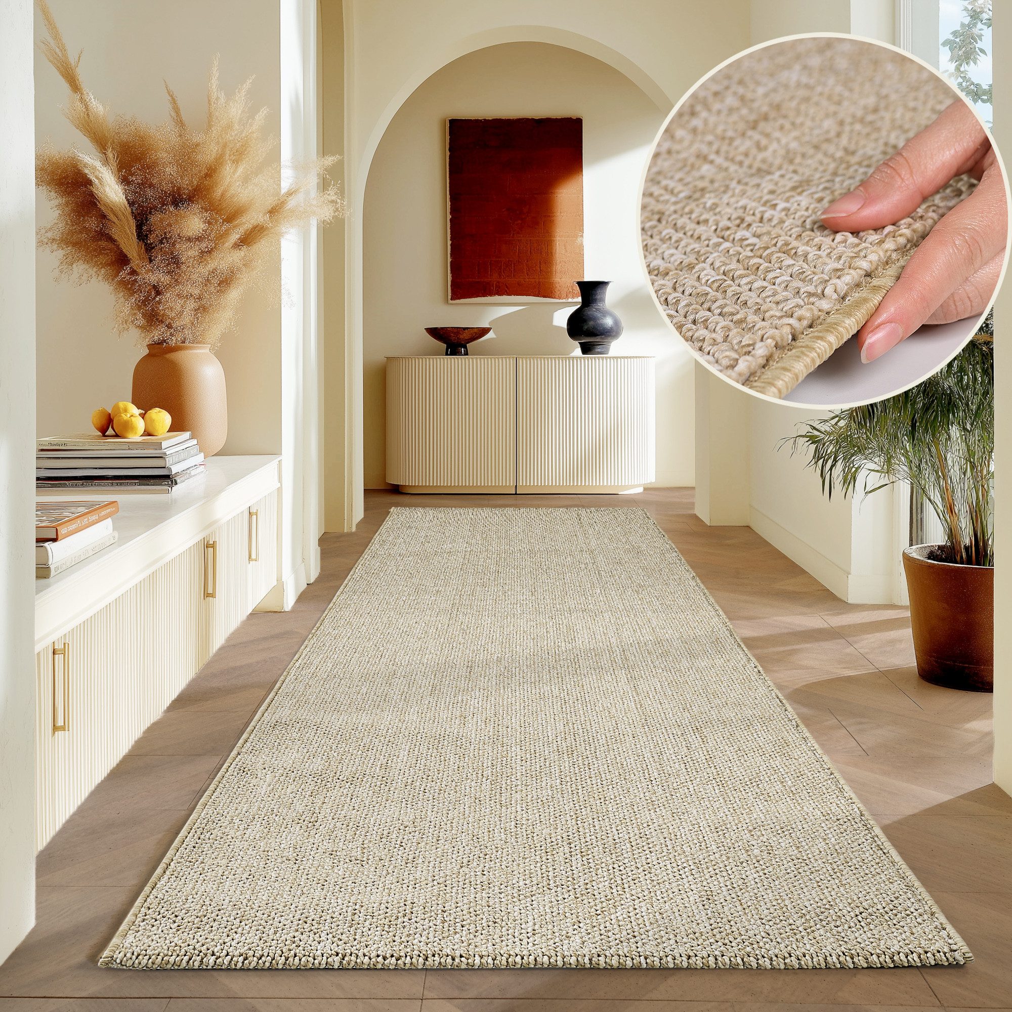 SIMPEX24 Teppich Unicolor, Läufer, Höhe: 7 mm, Schlingenteppich Schlafzimme günstig online kaufen