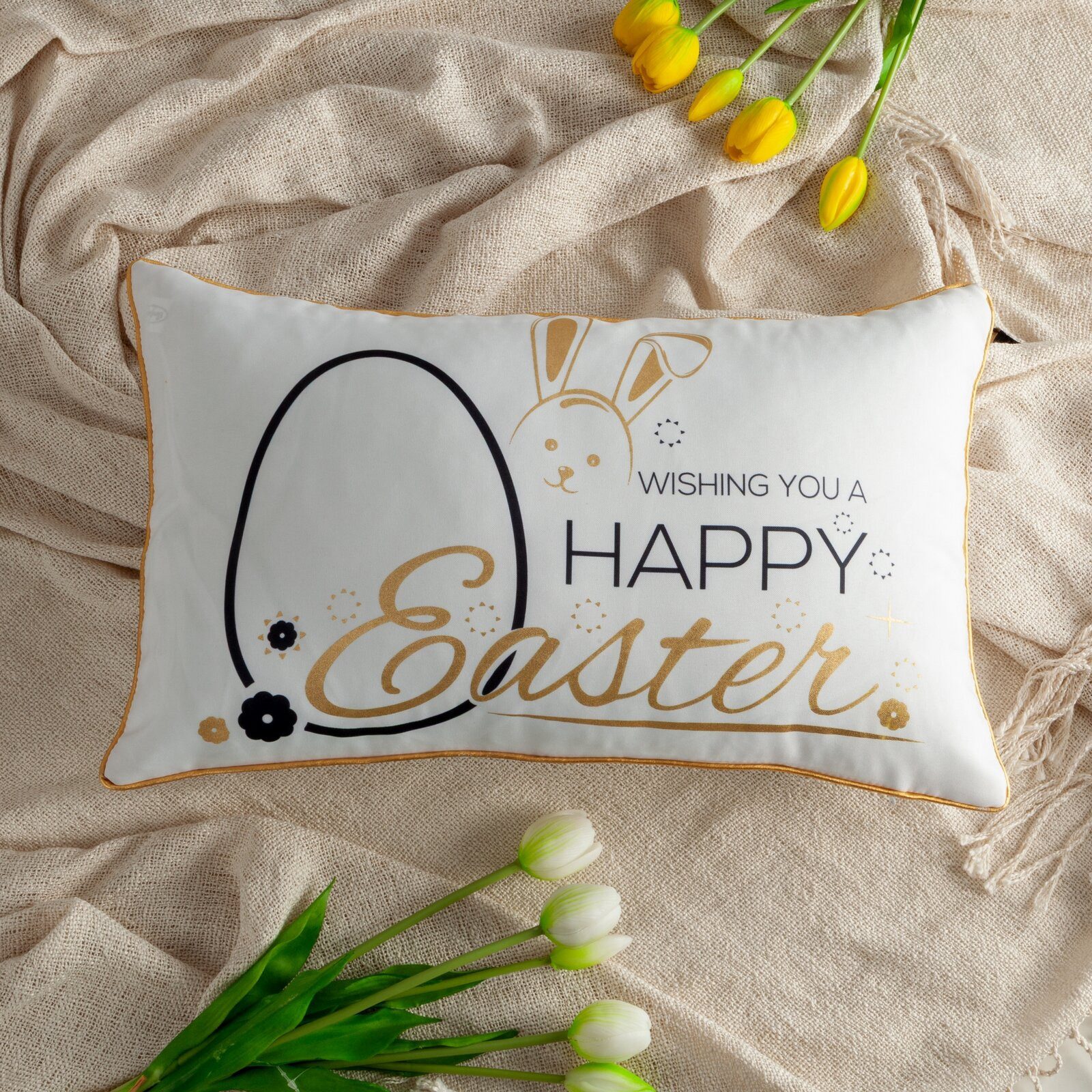 Eurofirany Kissenbezug Kissenbezug Osterliches Frühlingsmotiv 45x45 cm 30x5 günstig online kaufen