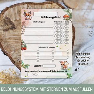 TOBJA Magnettafel Belohnungstafel Kinder A4 magnetisch, (Packung), Töpfchentraining und Alltagsroutinen mit Dino Design