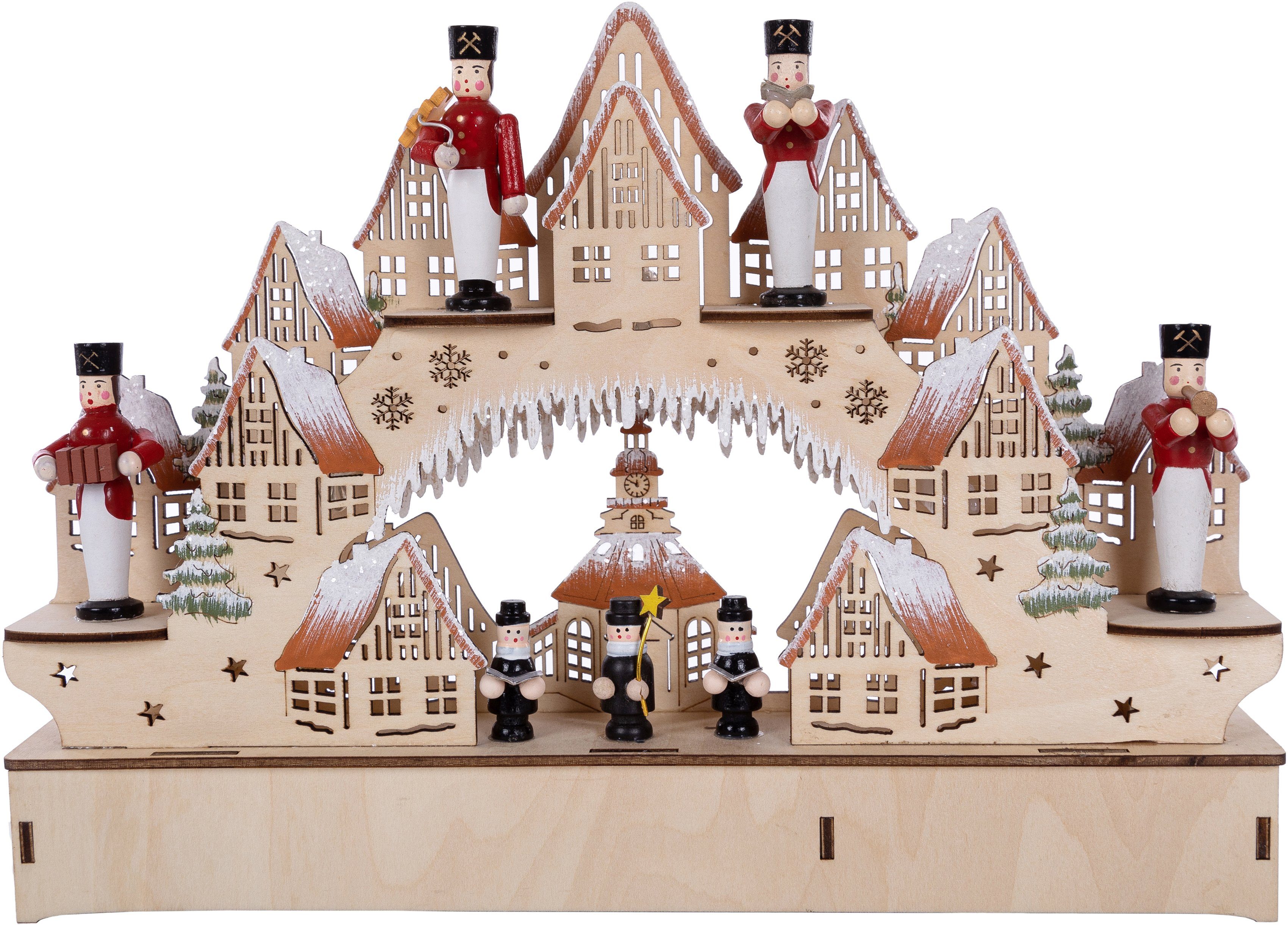 Myflair Möbel & Accessoires LED Schwibbogen Weihnachtsdeko (1-tlg), aus Holz, mit LED Beleuchtung, Höhe ca. 21 cm