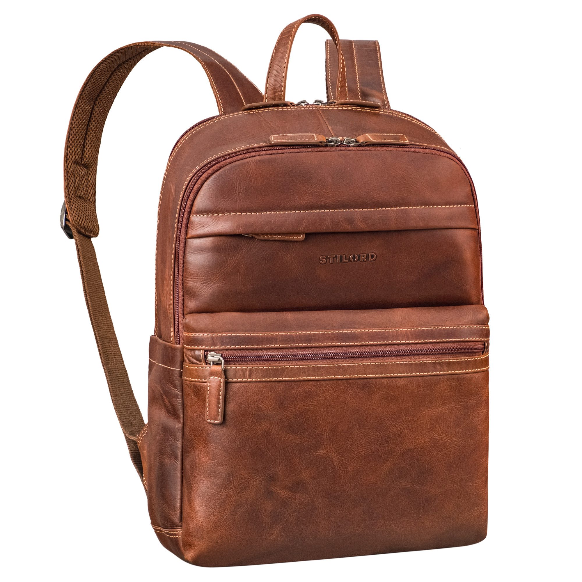 STILORD Notebookrucksack "Gunnar" Großer Echtleder Business Rucksack 15.6 Zoll für Damen