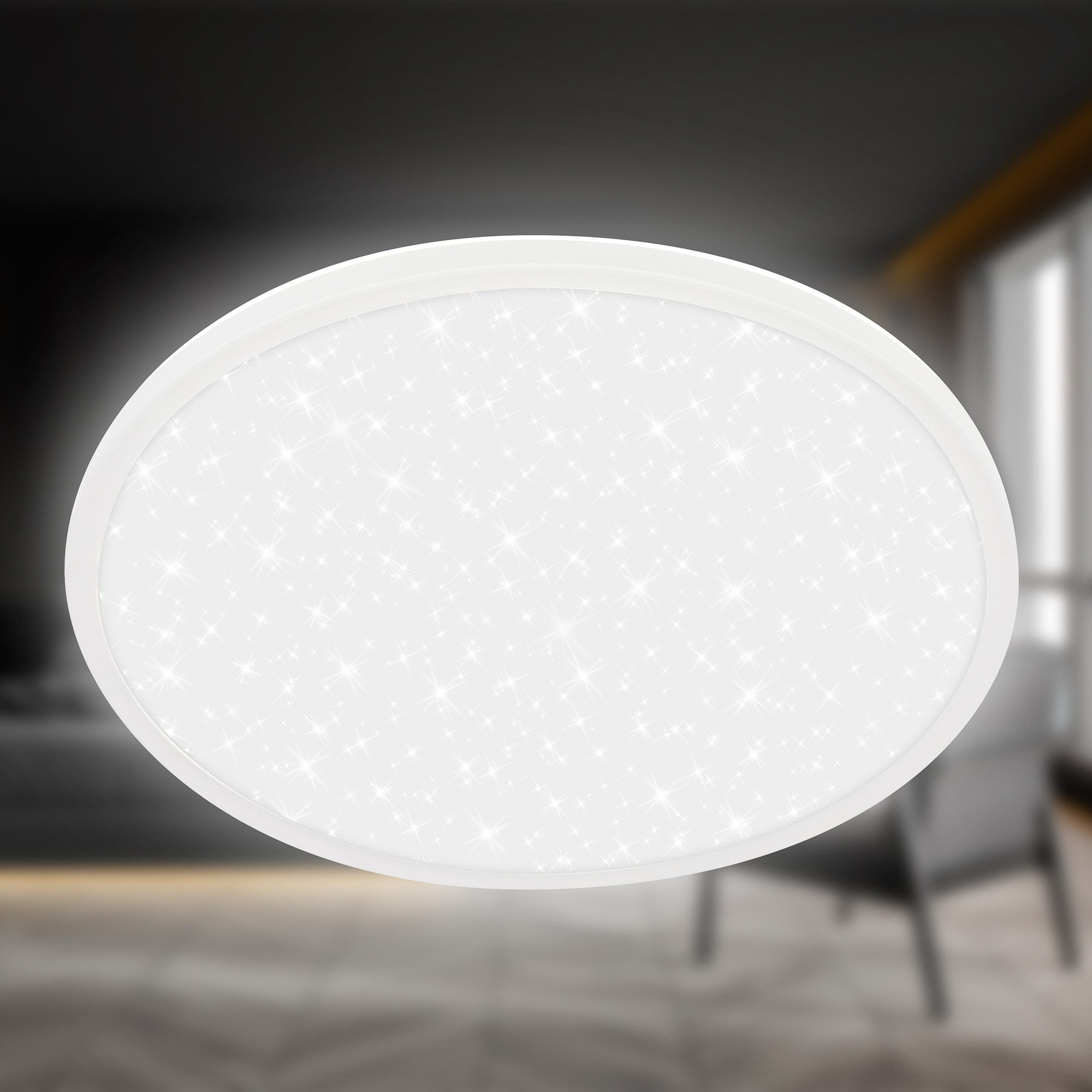 Briloner Leuchten LED Deckenleuchte Sternenhimmel-Effekt indirektes Licht Flaches Design, On/Off, LED fest integriert