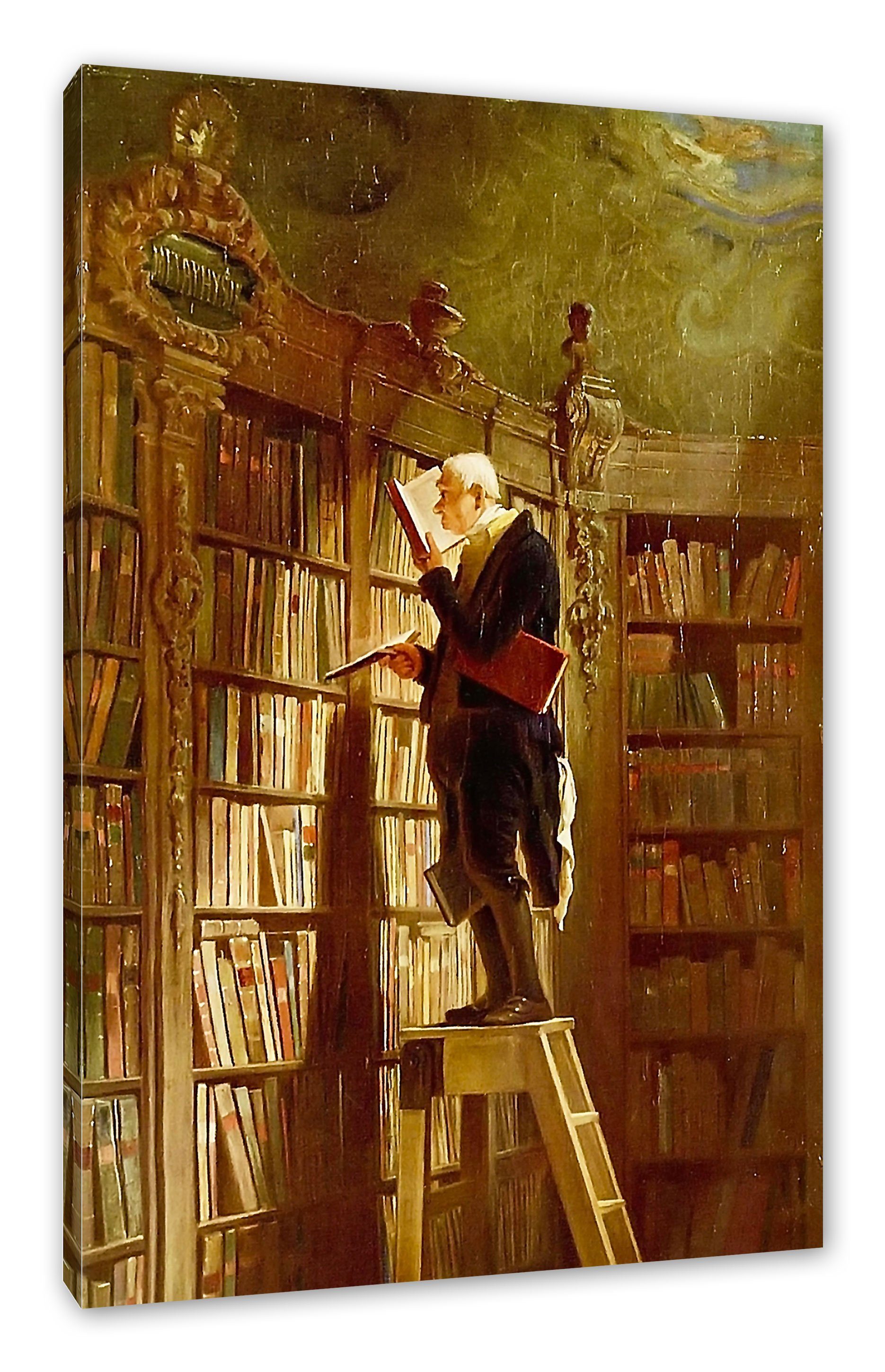 Pixxprint Leinwandbild Carl Spitzweg - Der Bücherwurm, Carl Spitzweg - Der günstig online kaufen