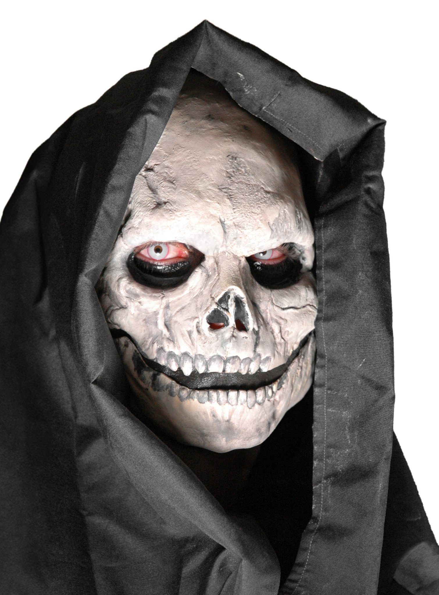 Wizardo Verkleidungsmaske Sensenmann Maske zum Ankleben - Halloween Skelett, In Deiner Jobbeschreibung steht 'Für alle Ewigkeit'? Dein wichtigstes