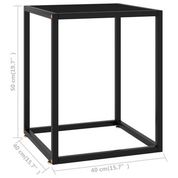 furnicato Couchtisch Schwarz mit Schwarzem Glas 40x40x50 cm