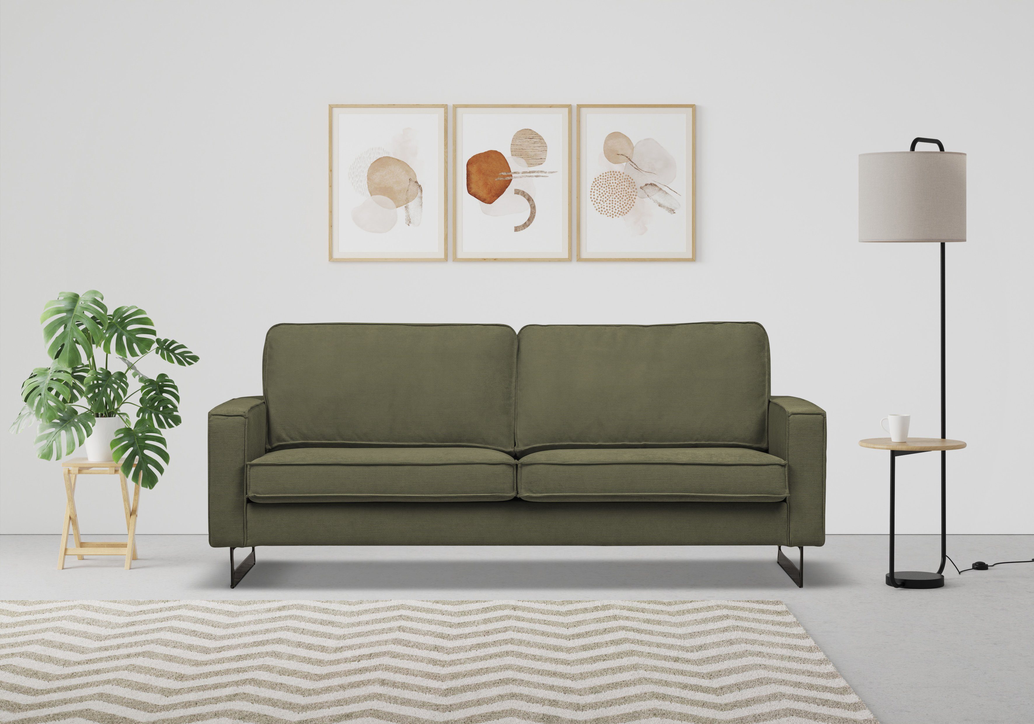 Places of Style 2-Sitzer "Pinto, 166 cm, Cord, Chenille, Lederoptik", mit K günstig online kaufen
