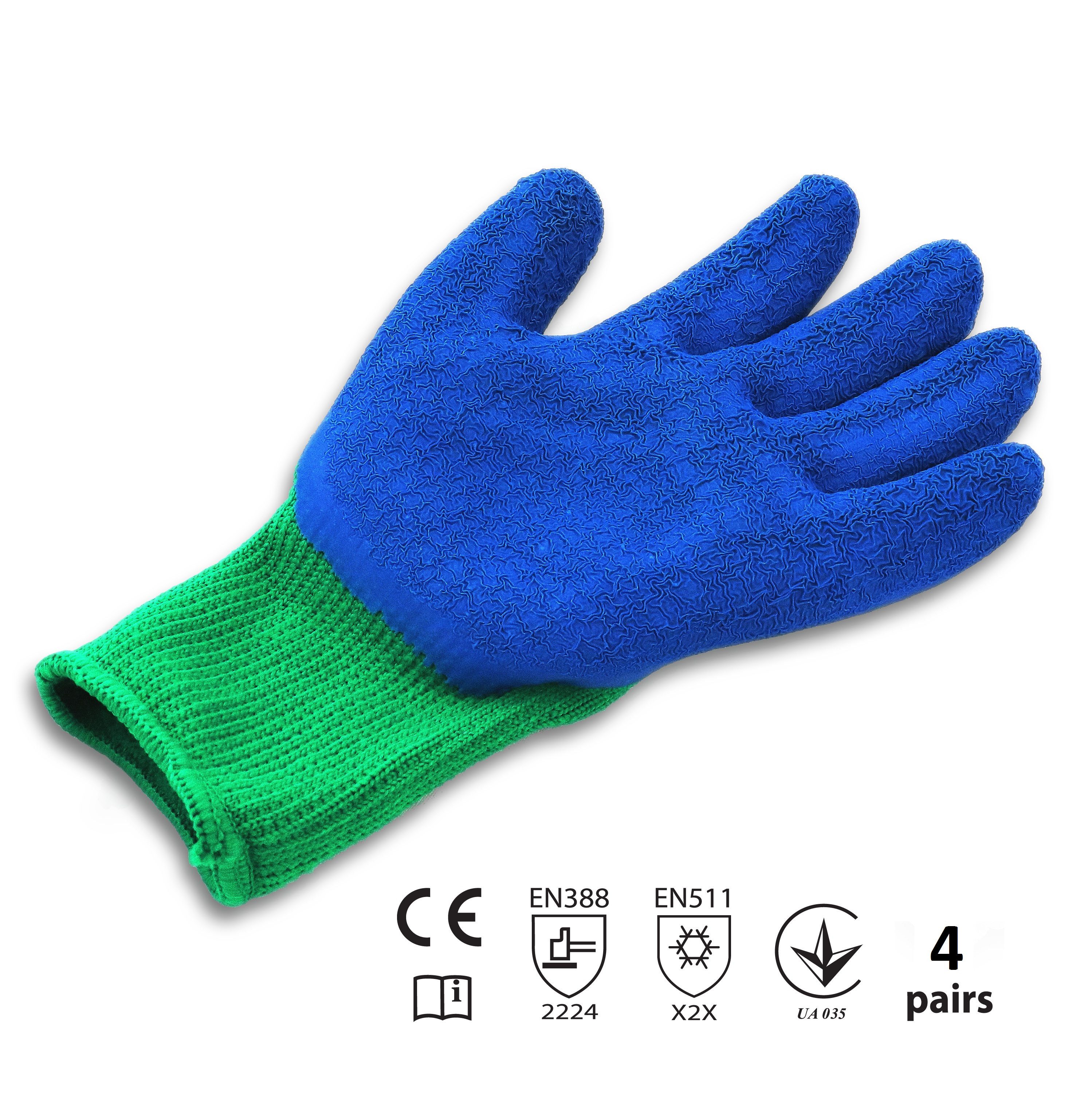 GRÜNTEK Winter-Arbeitshandschuhe THERMO Рабочие перчатки mit Thermofutter, Schutz Winterhandschuhe (Set, 4-St., 4 Paar für Herren und Damen Gr. XL/10) Garten-Handschuhe für Gebrauch im Herbst und Winter