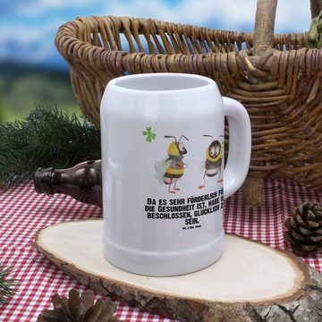 Mr. & Mrs. Panda Bierkrug Hummeln Kleeblatt - Weiß - Geschenk, Bierkrüge, Tiere, Spruch fröhlic, Steinzeug, Einzigartige Motive