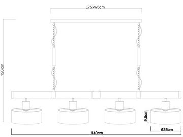 meineWunschleuchte LED Pendelleuchte, LED wechselbar, warmweiß, ausgefallene Balkenlampe für über-n Esstisch & Kochinsel, Breite 140cm