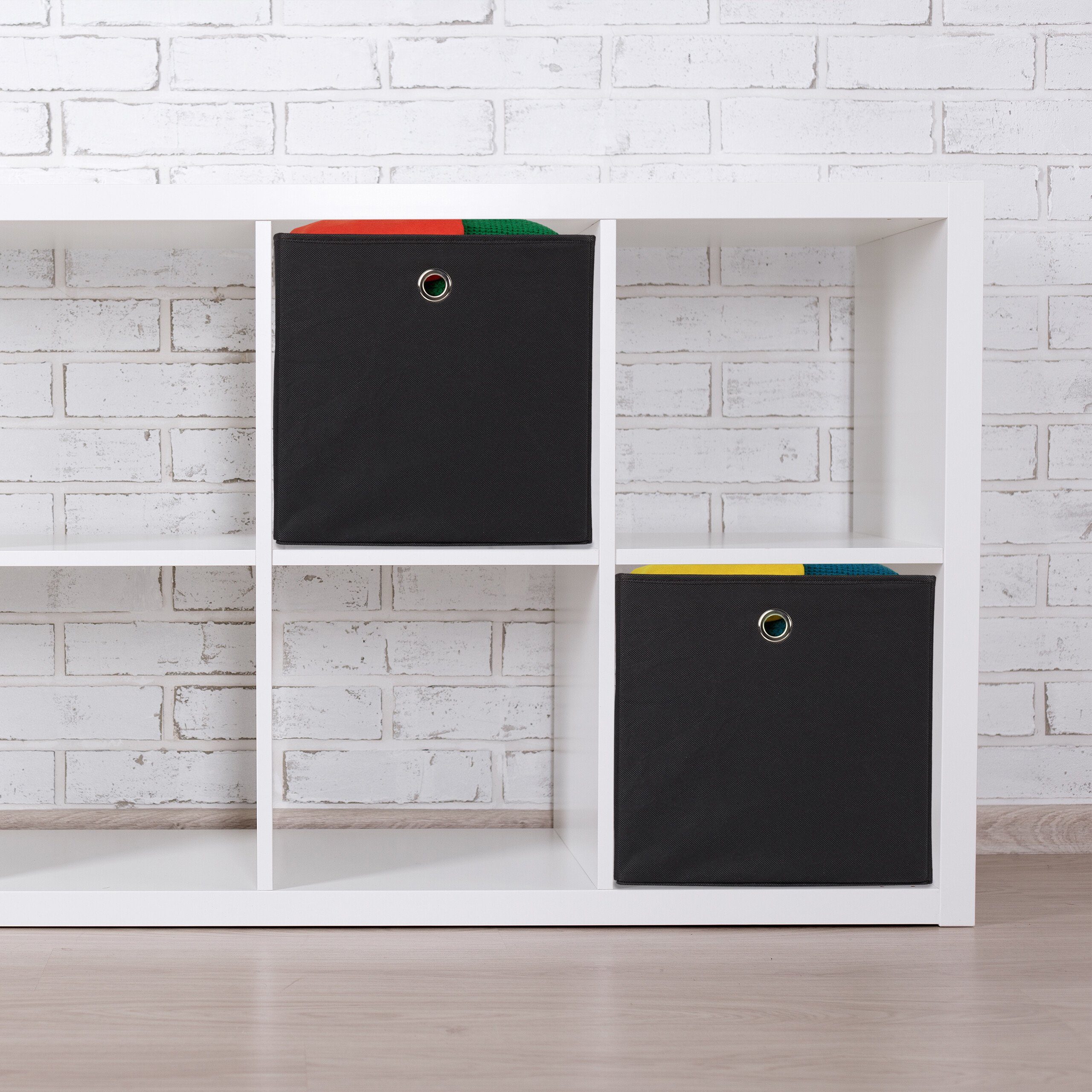 relaxdays Aufbewahrungsbox im 4er Set, Schwarz günstig online kaufen