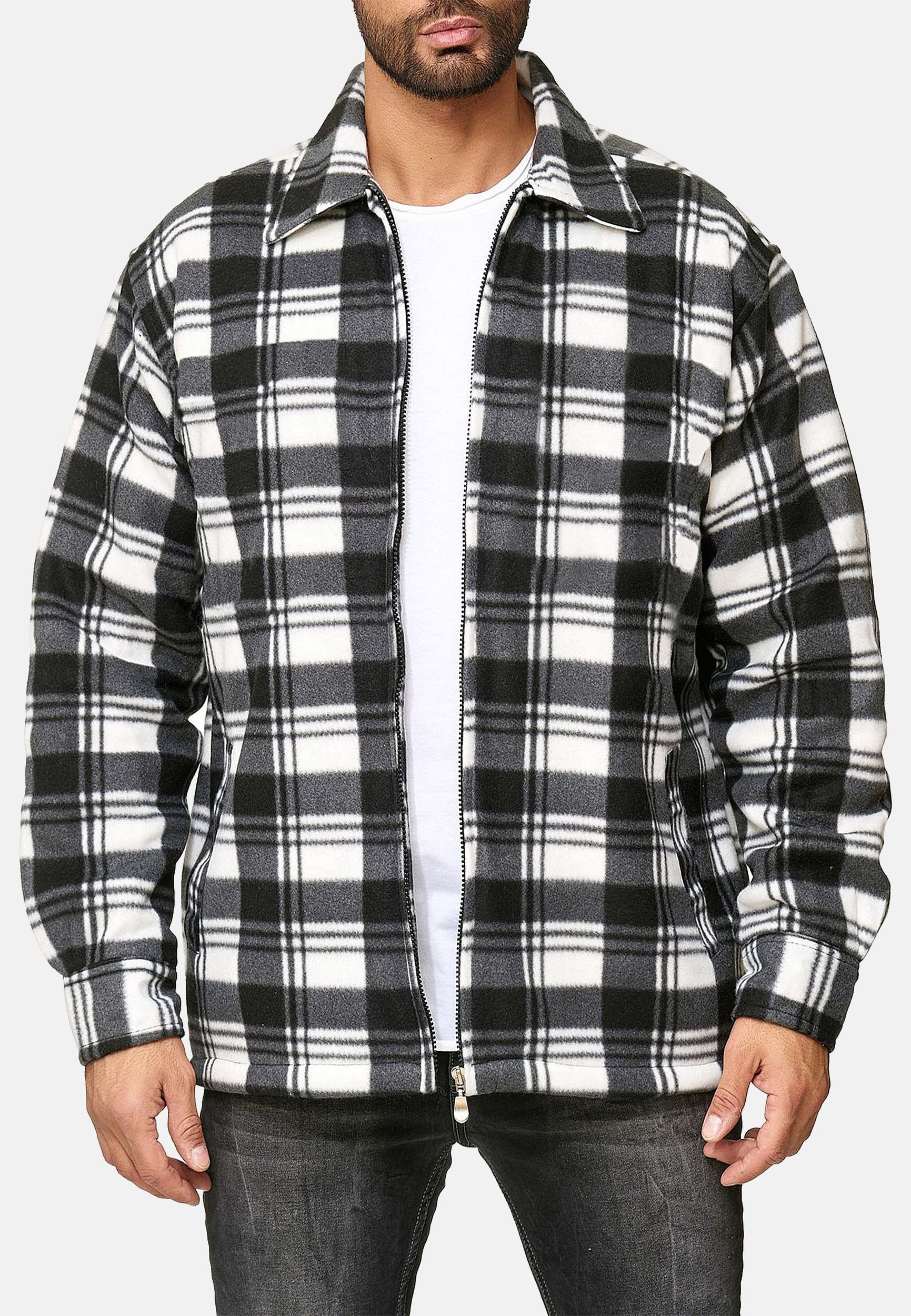 Egomaxx Blouson Fleece Holzfäller Karierte Arbeitsjacke günstig online kaufen