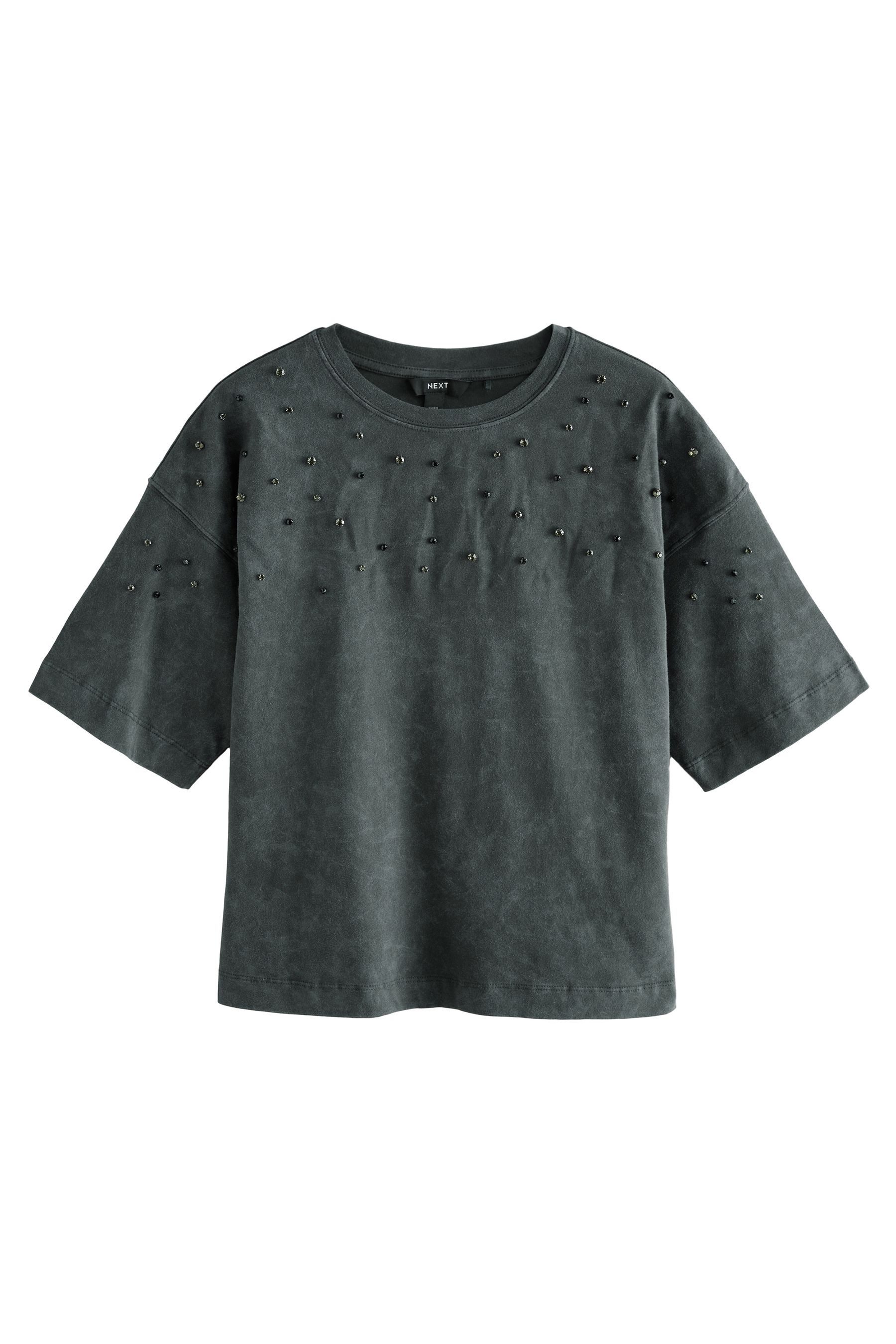 Next T-Shirt Gewaschenes T-Shirt mit Glitzer günstig online kaufen