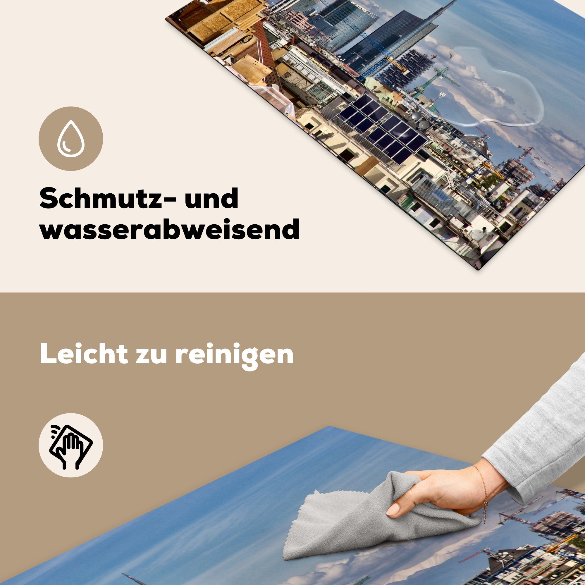 Schutz tlg), MuchoWow Vinyl, für Skyline Ceranfeldabdeckung die Induktionskochfeld - küche, cm, 81x52 (1 Mailand, Herdblende-/Abdeckplatte Italien -