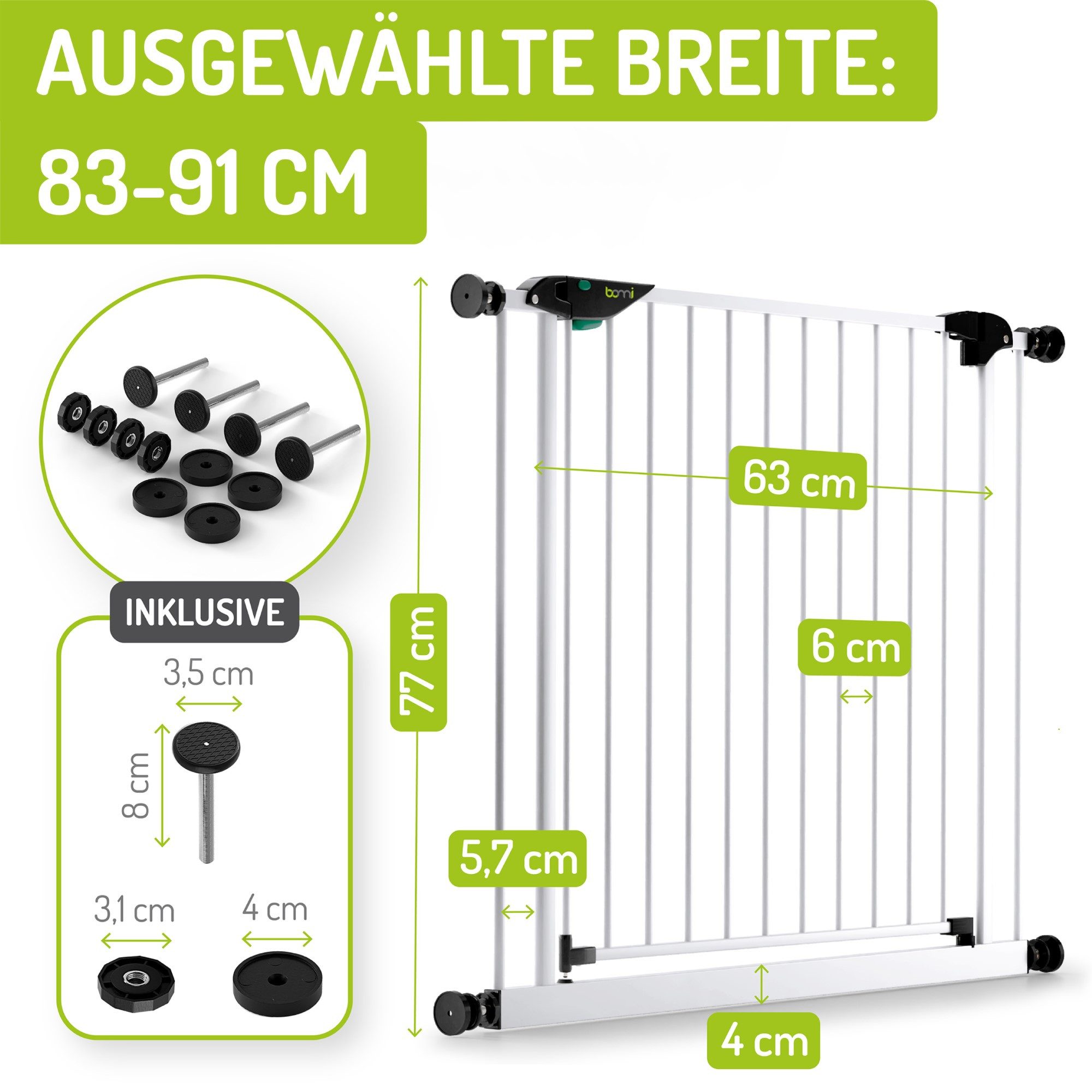 BOMI Türschutzgitter Treppenschutzgitter Ohne Bohren Mira XXL 83-243 cm, Ba günstig online kaufen