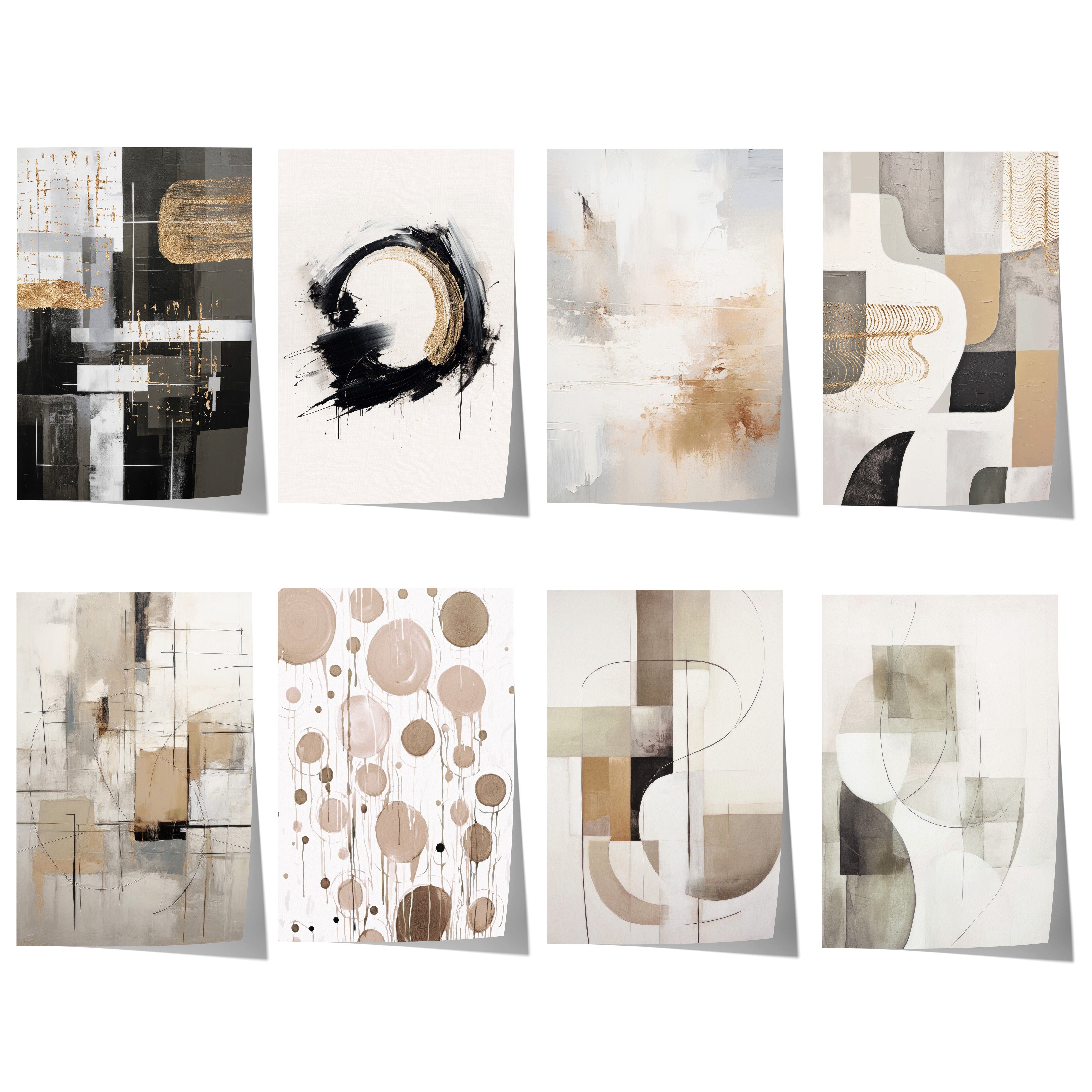 JUSTGOODMOOD Poster Abstrakte Geschenkidee Minimalistische Formen Neutrale Farben Geometri, E (1 St)