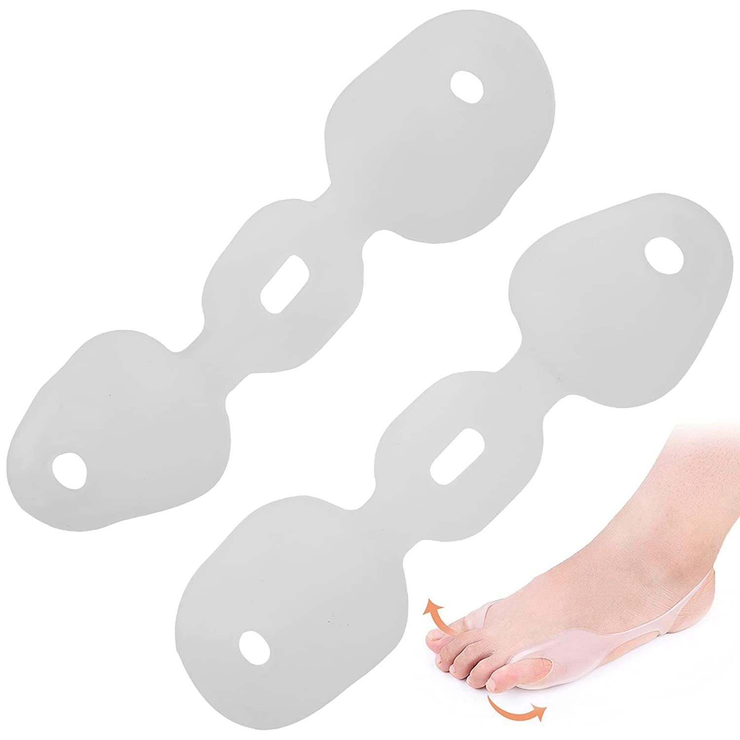 COOL-i ® Hallux-Bandage Hallux-Bandage 2 Paar – Transparente Silikon-Zehentrenner, bei Hallux Valgus & Zehenschmerzen – rutschfest, tragbar & unisex
