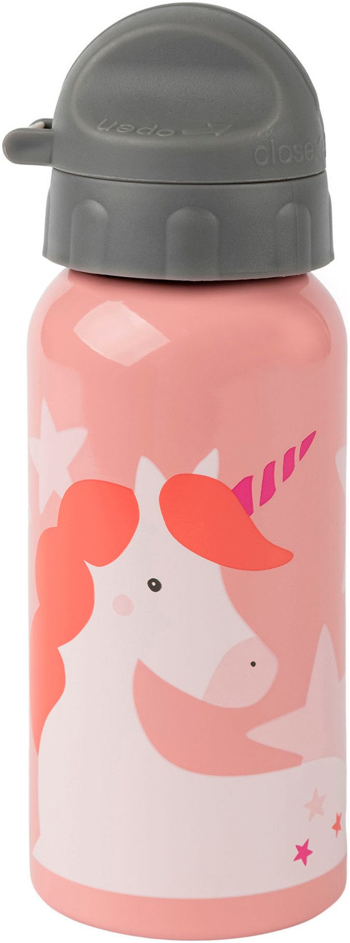 Sigikid Trinkflasche Pony Sue - 0,4 L, Orange/rot, Mit Drehverschluss, BPA-frei, Für Kinder Ab 3