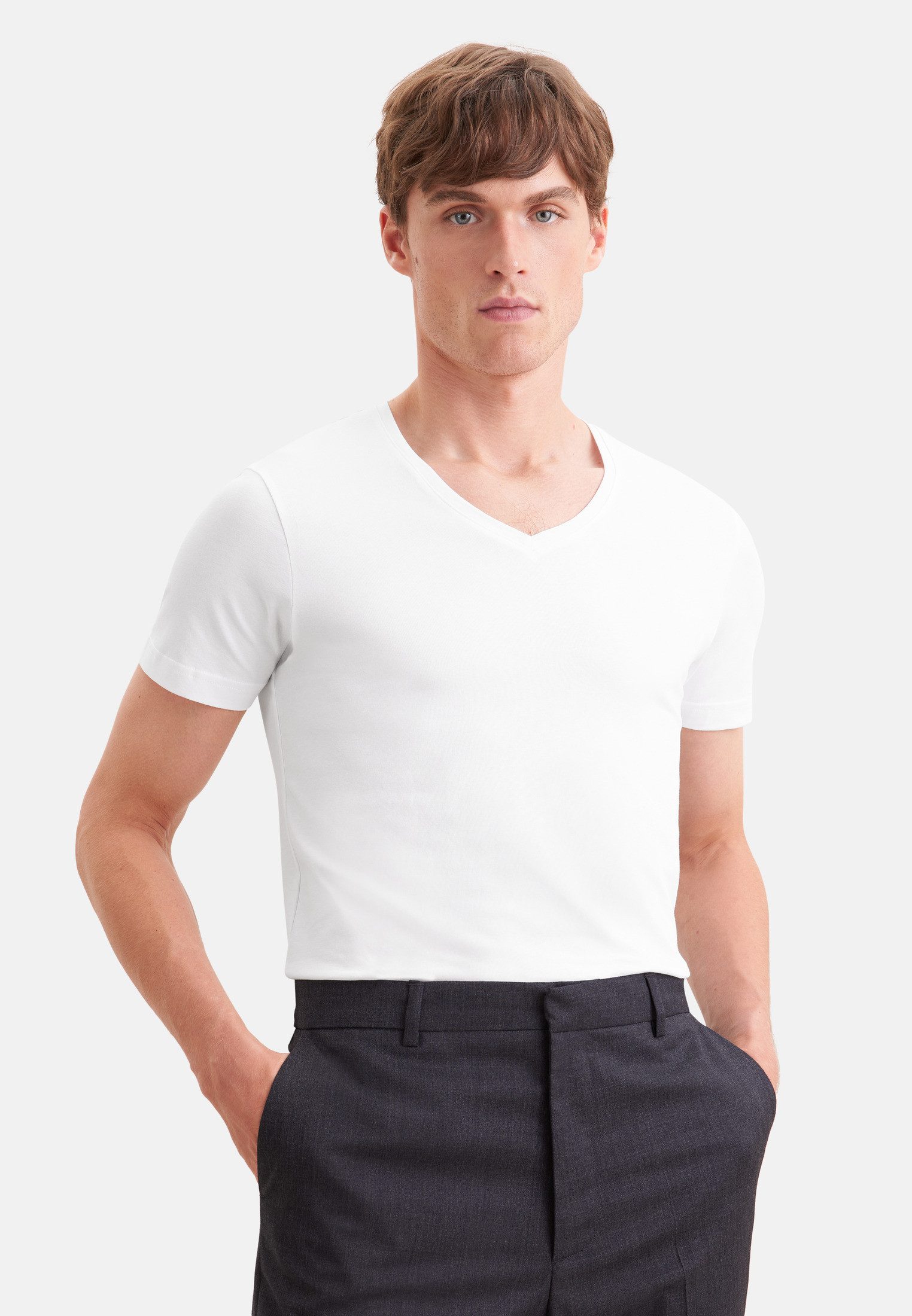 seidensticker T-Shirt 1/2 V-Neck Uni
