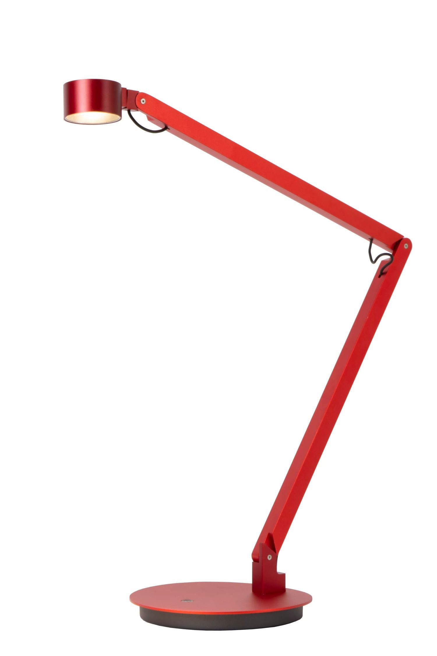 Licht-Erlebnisse Schreibtischlampe RYLIN, LED fest integriert, Warmweiß, LED Aluminium 90 cm hoch Rot warmweißes Licht 3000 K 40-480 lm Modern