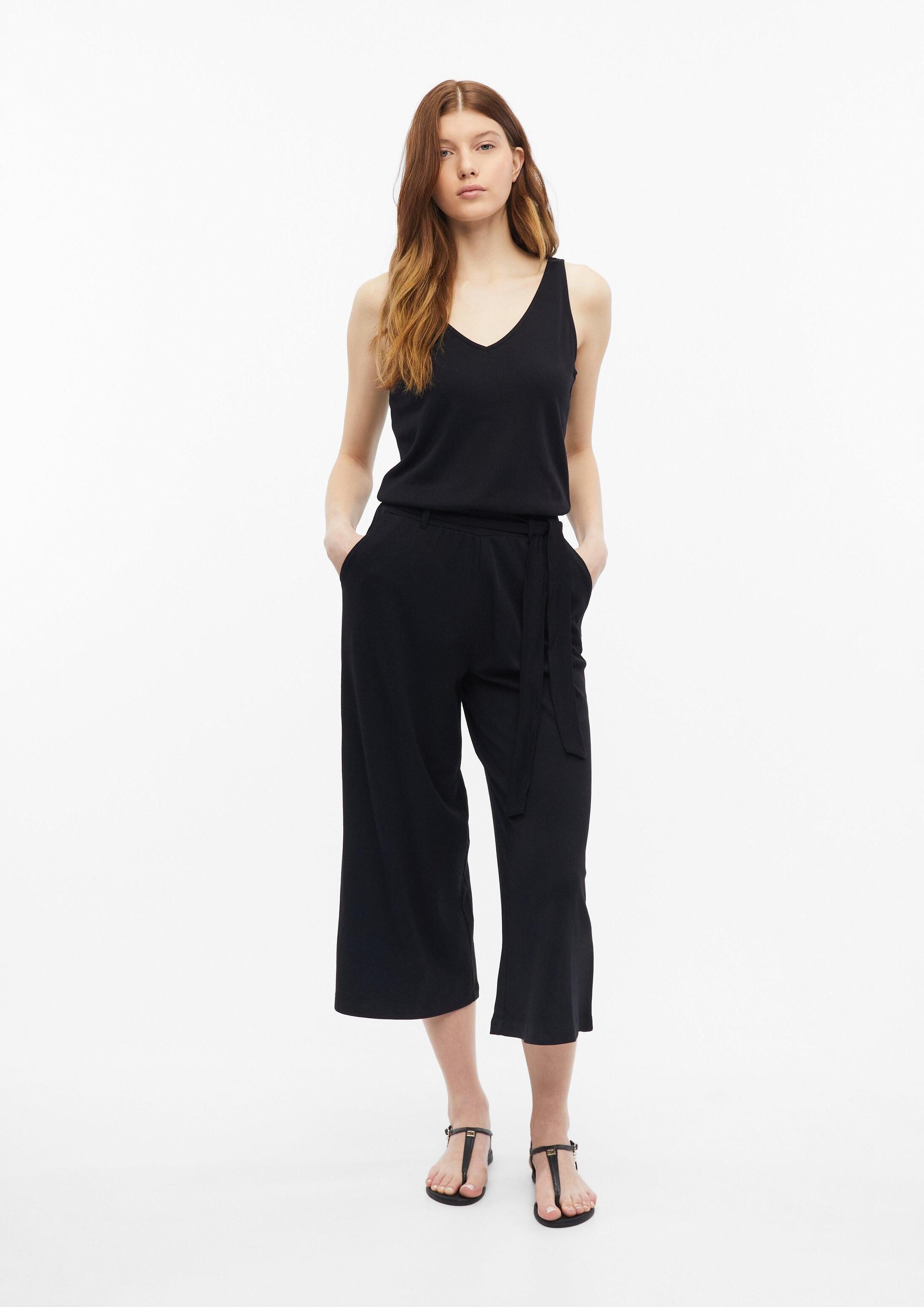 s.Oliver Jumpsuit Overall Ärmelloser Overall aus Interlockjersey mit Gürtel
