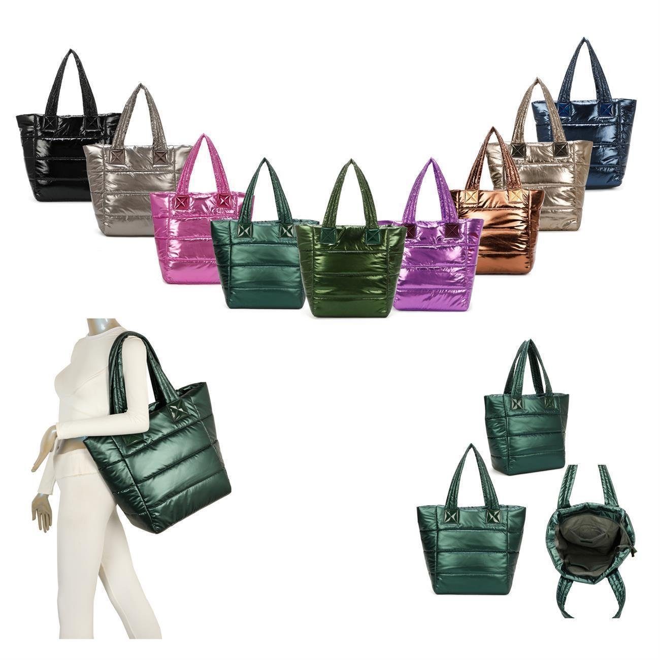 ITALYSHOP24 Schultertasche XXL Damen Nylontasche Shopper günstig online kaufen