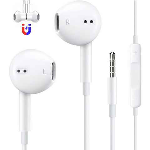 walkbee Kopfhörer, HiFi-Stereo-In-Ear-Kopfhörer mit Mikrofon In-Ear-Kopfhörer (3,5 mm Kopfhörer, Kabelgebundene Kopfhörer, kompatibel mit iPhone/iPad/Android/Samsung/MP3/Laptop/Computer, Weiß)