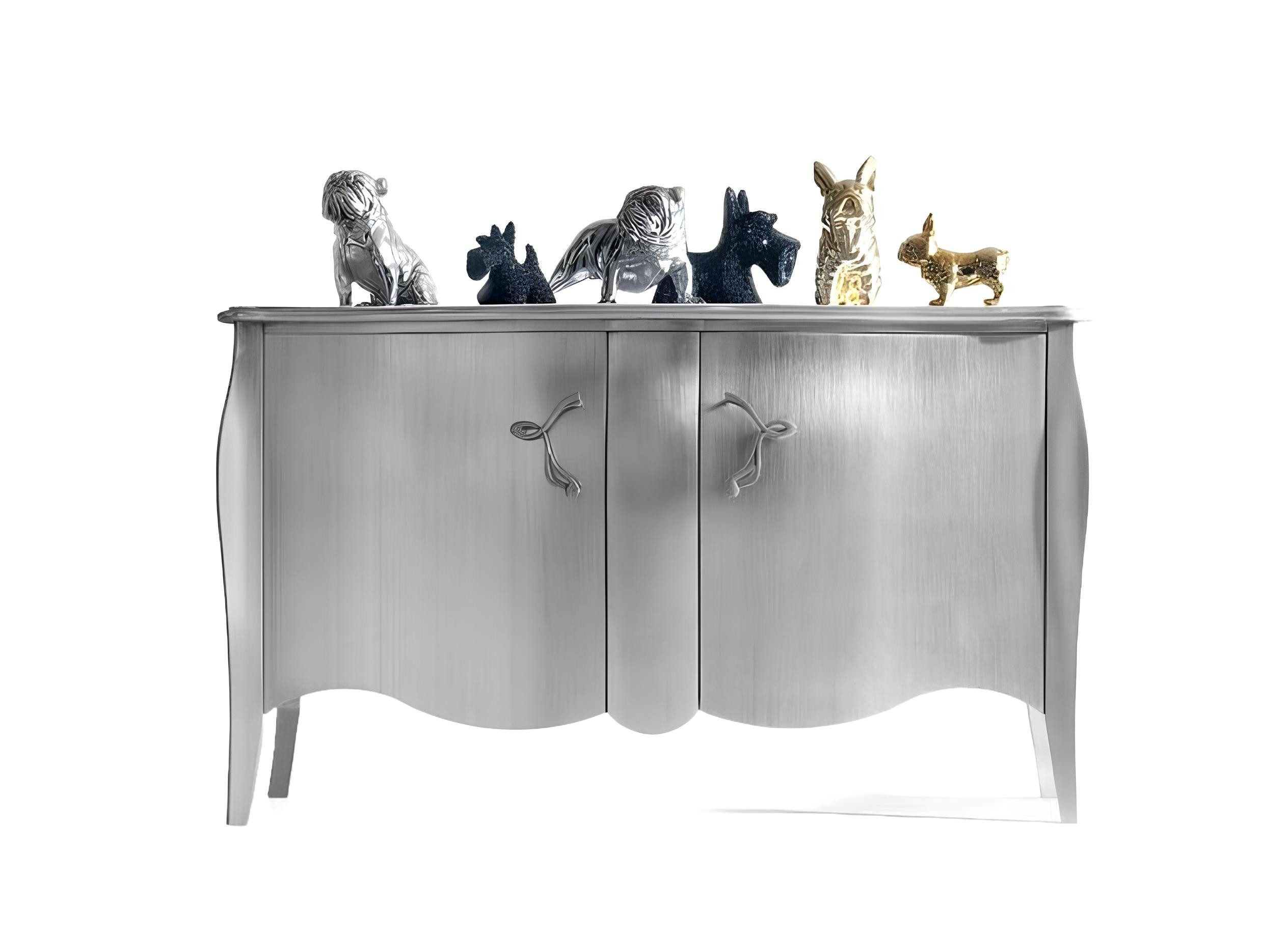 Xlmoebel Sideboard Silberne Holzkommode mit elegantem Design und viel Stauraum (1 St., Sideboard), Hergestellt in Europa