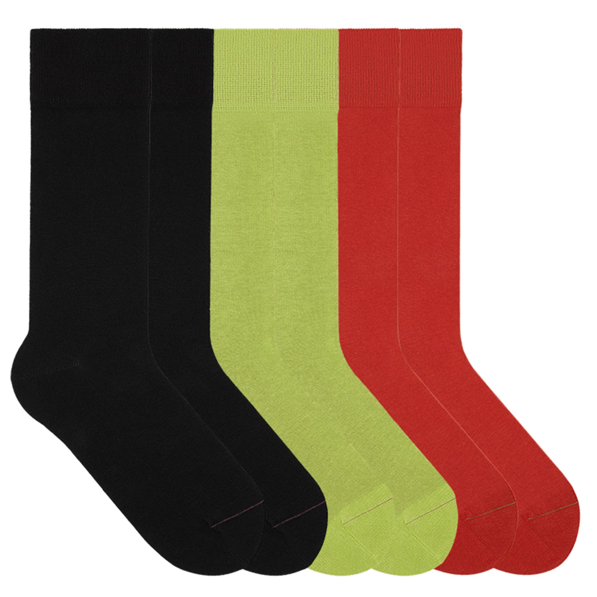 von Jungfeld Socken SIGNATURE Set Bio-Baumwolle 35-46 Unisex (6-Paar, 6 Paar) Lange einfarbige Socken aus Bio-Baumwolle