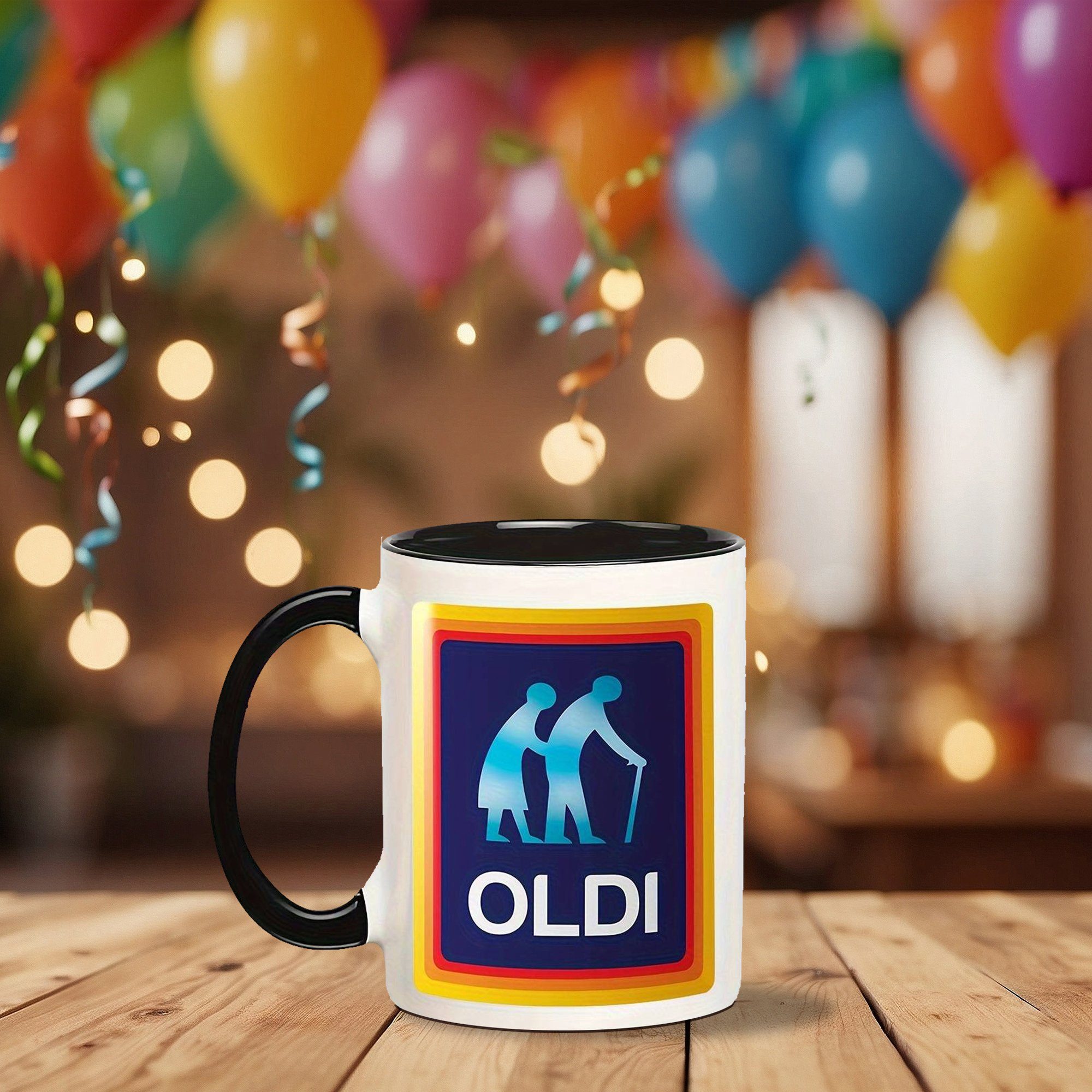 Deggelbam Tasse Geschenkidee OLDI Kaffeetasse für ältere Leute), Geschenkidee, Scherzgeschenk, Partygeschenke24.de