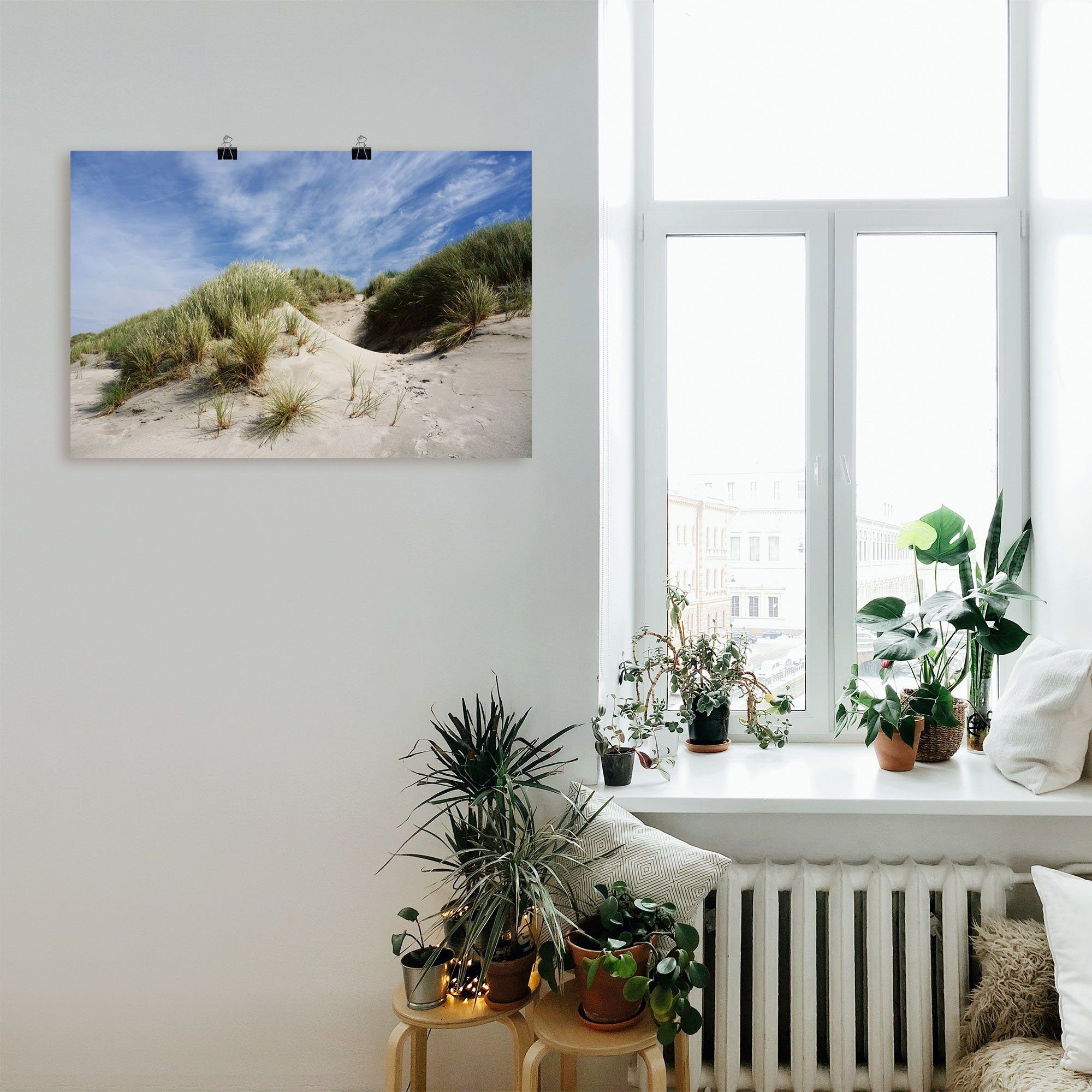 Wandbild Dünen Wandaufkleber als Poster Artland Baltrum, (1 St), Leinwandbild, oder auf versch. Größen Alubild, Strandbilder in