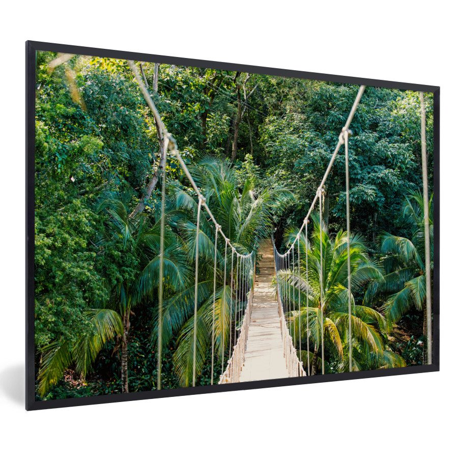 MuchoWow Poster Dschungel - Palme - Brücke - Natur - Pflanzen, (1 St), Wand günstig online kaufen