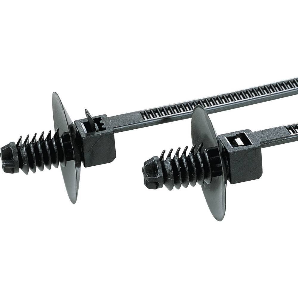 HellermannTyton Kabelbinder Hellermann Tyton Kabelbinder Beaded cable tie (e 150-55610 mit Spreizanker und Teller