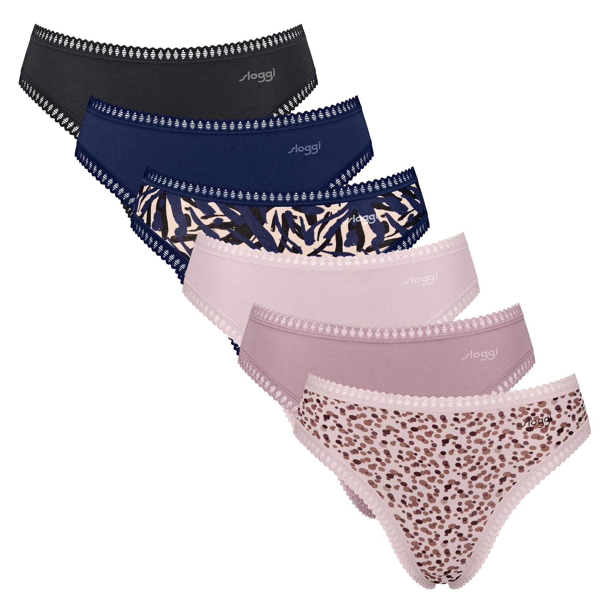 Slip Damen Slip 6er Pack Baumwolle