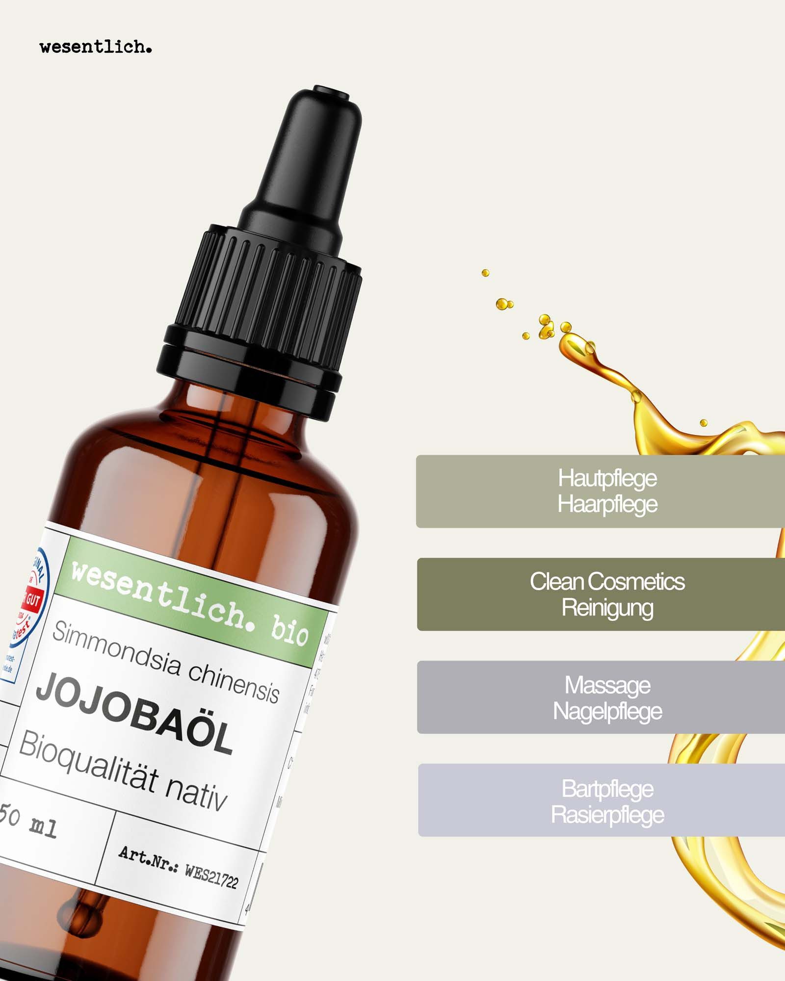 wesentlich. Körperöl Jojobaöl bio 50ml