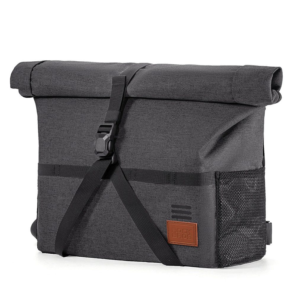 ROCKBROS Lenkertasche Fahrradtasche Umhängetasche Schultertasche (Spar-Set, 1-tlg., 8-12 l verstellbar), 8-12 l Volumen, 3-Punkt-Halterung, Umhängegurt